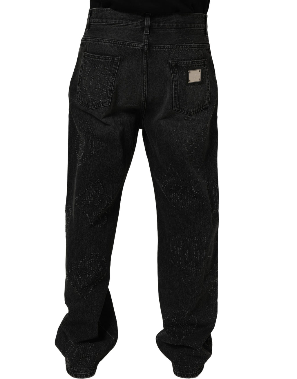 Dark Gray Cotton WideLeg Oversize Denim Jeans