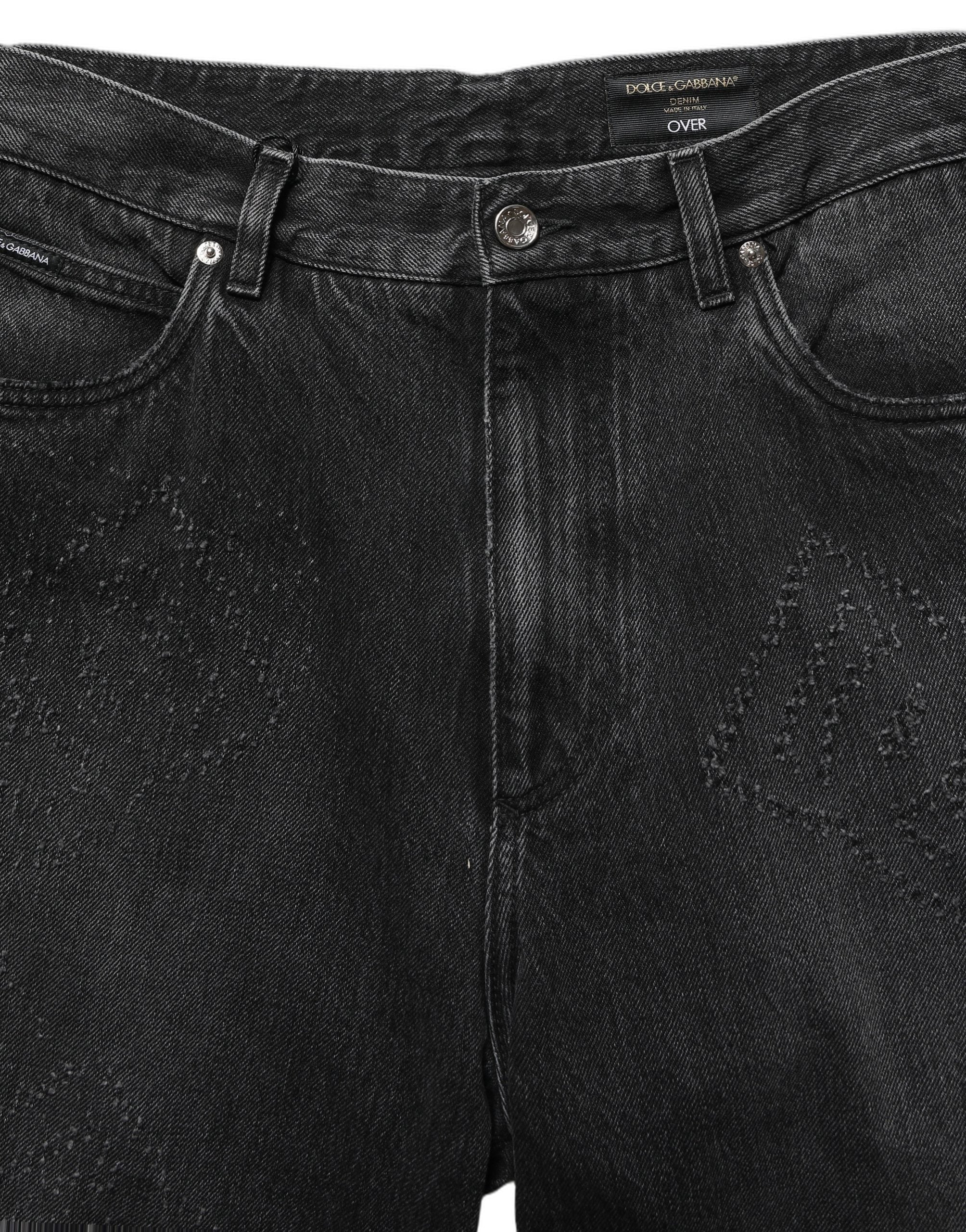 Dark Gray Cotton WideLeg Oversize Denim Jeans