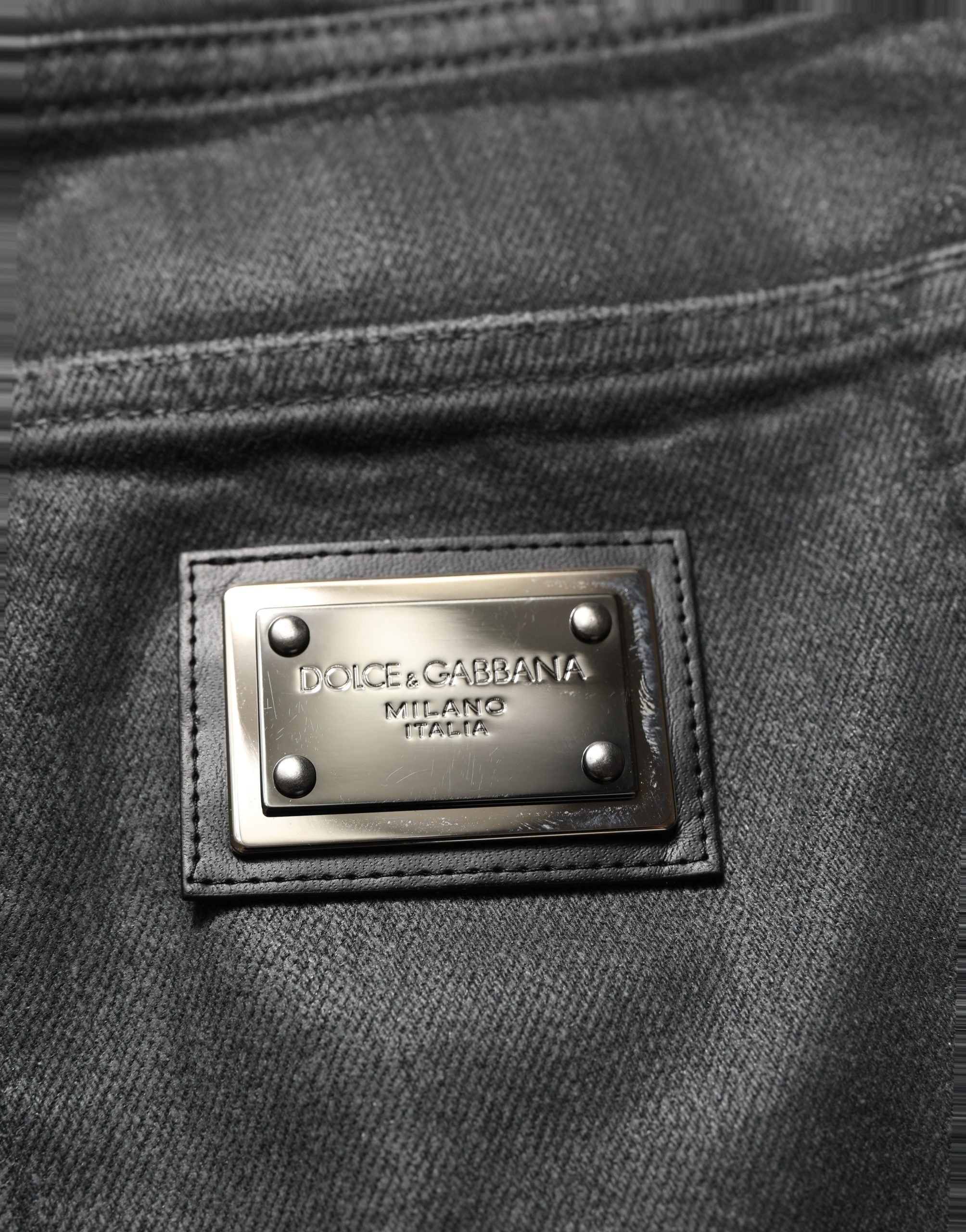 Dark Gray Cotton Loose Fit Men Denim Jeans
