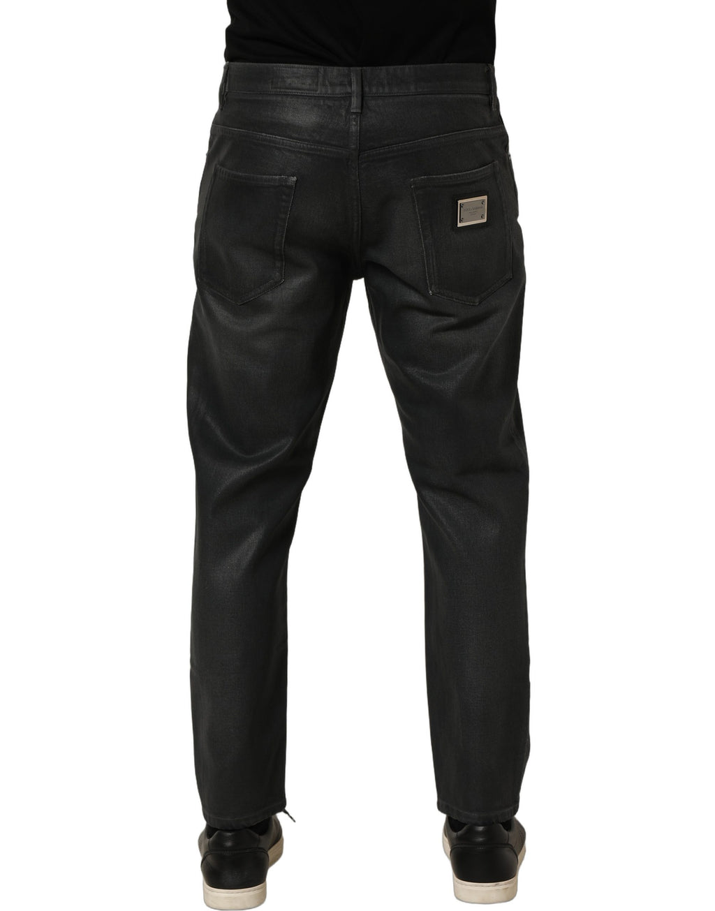 Dark Gray Cotton Loose Fit Men Denim Jeans