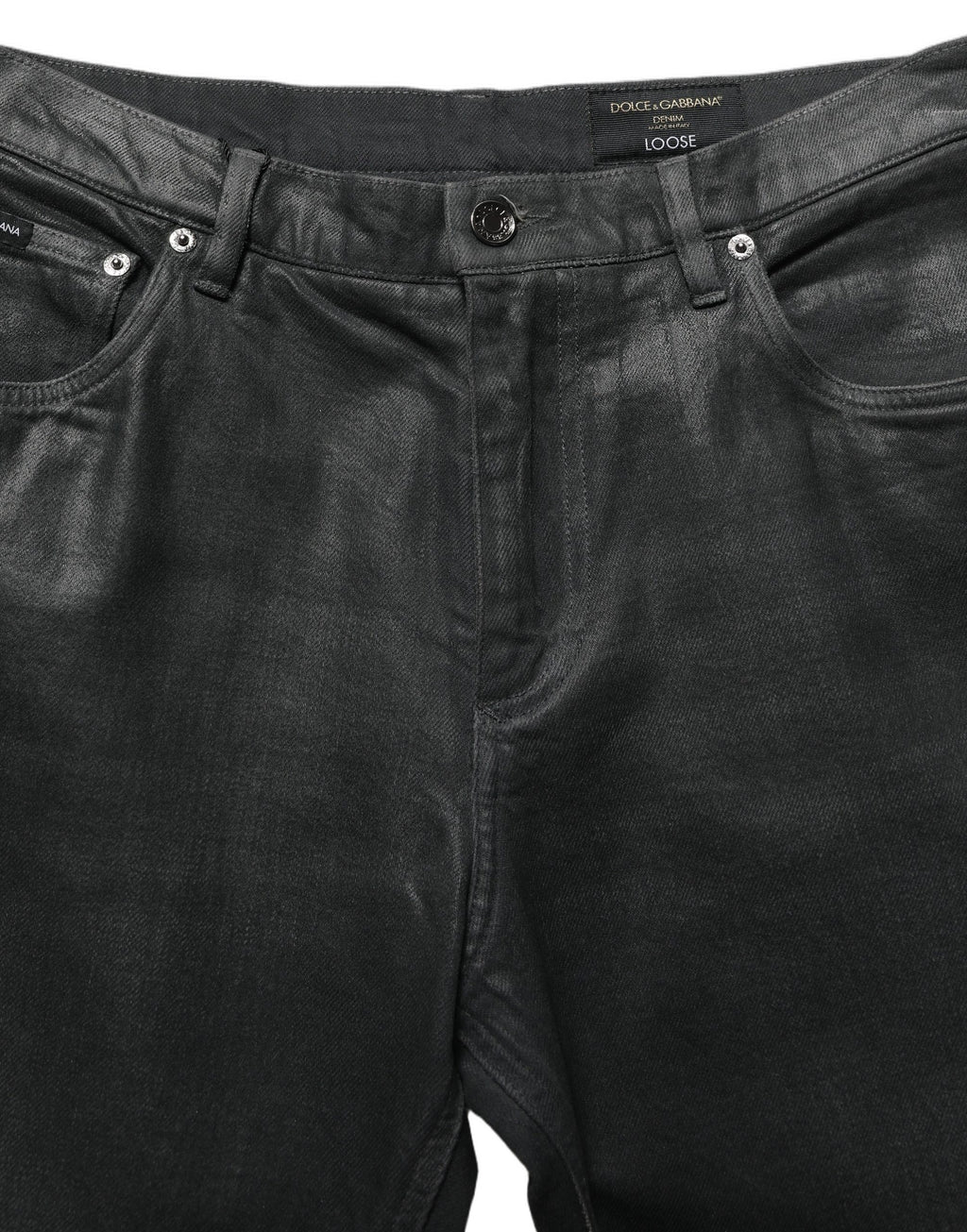 Dark Gray Cotton Loose Fit Men Denim Jeans