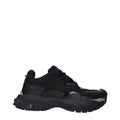 Black Fabric Chunky Sneakers