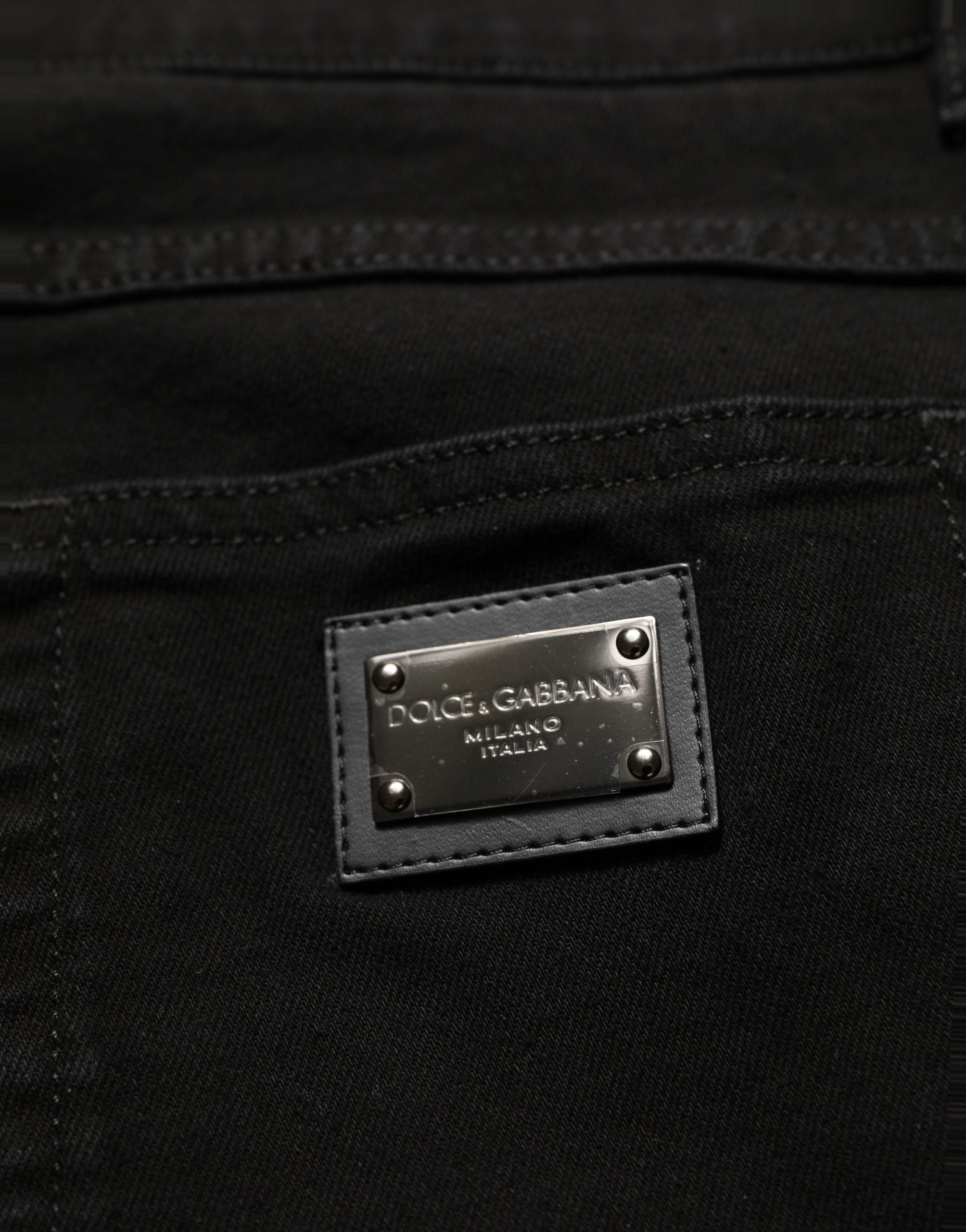 Black CottonStretch Regular Skinny Denim Jeans