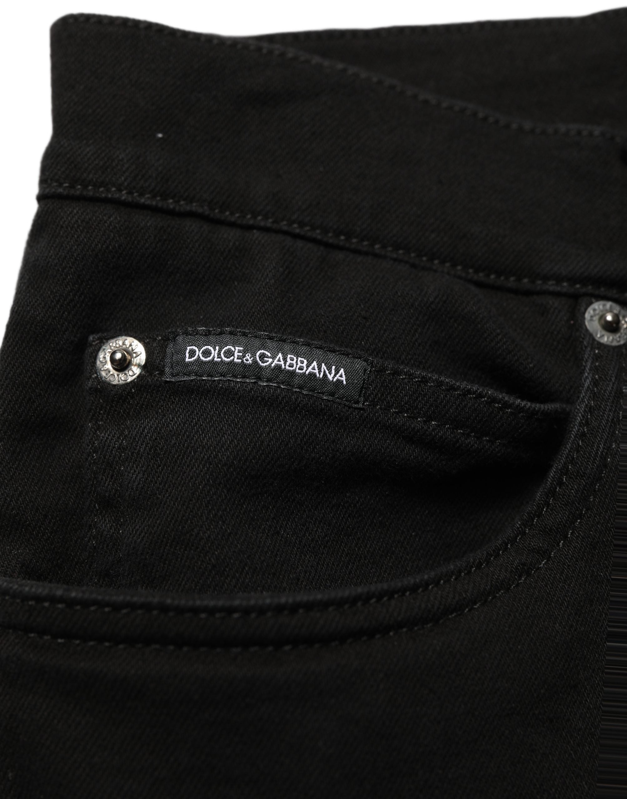 Black CottonStretch Regular Skinny Denim Jeans