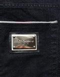 Black Cotton Stretch Straight Men Denim Jeans