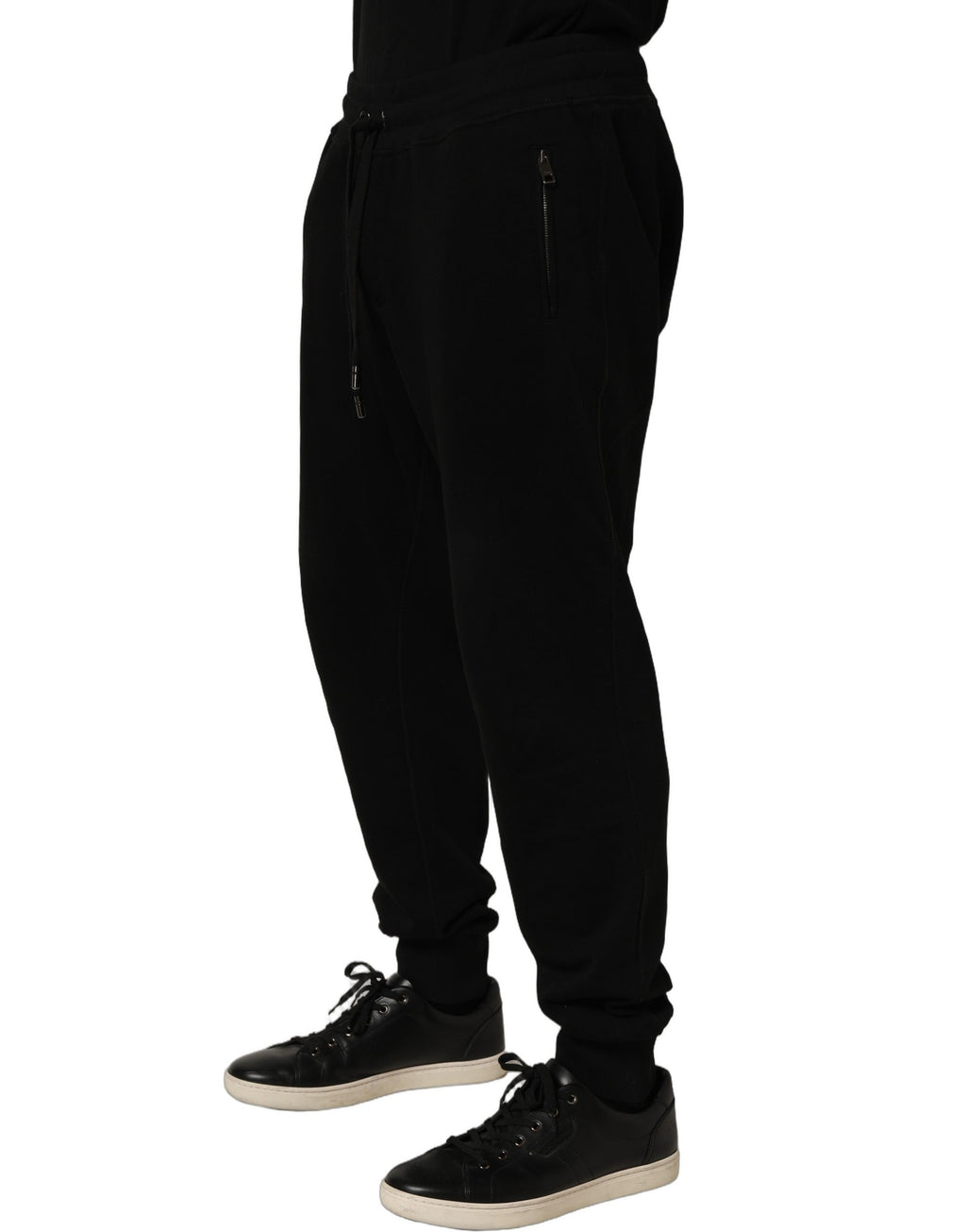 Black Cotton Logo Jogger Men Sweatpants Pants
