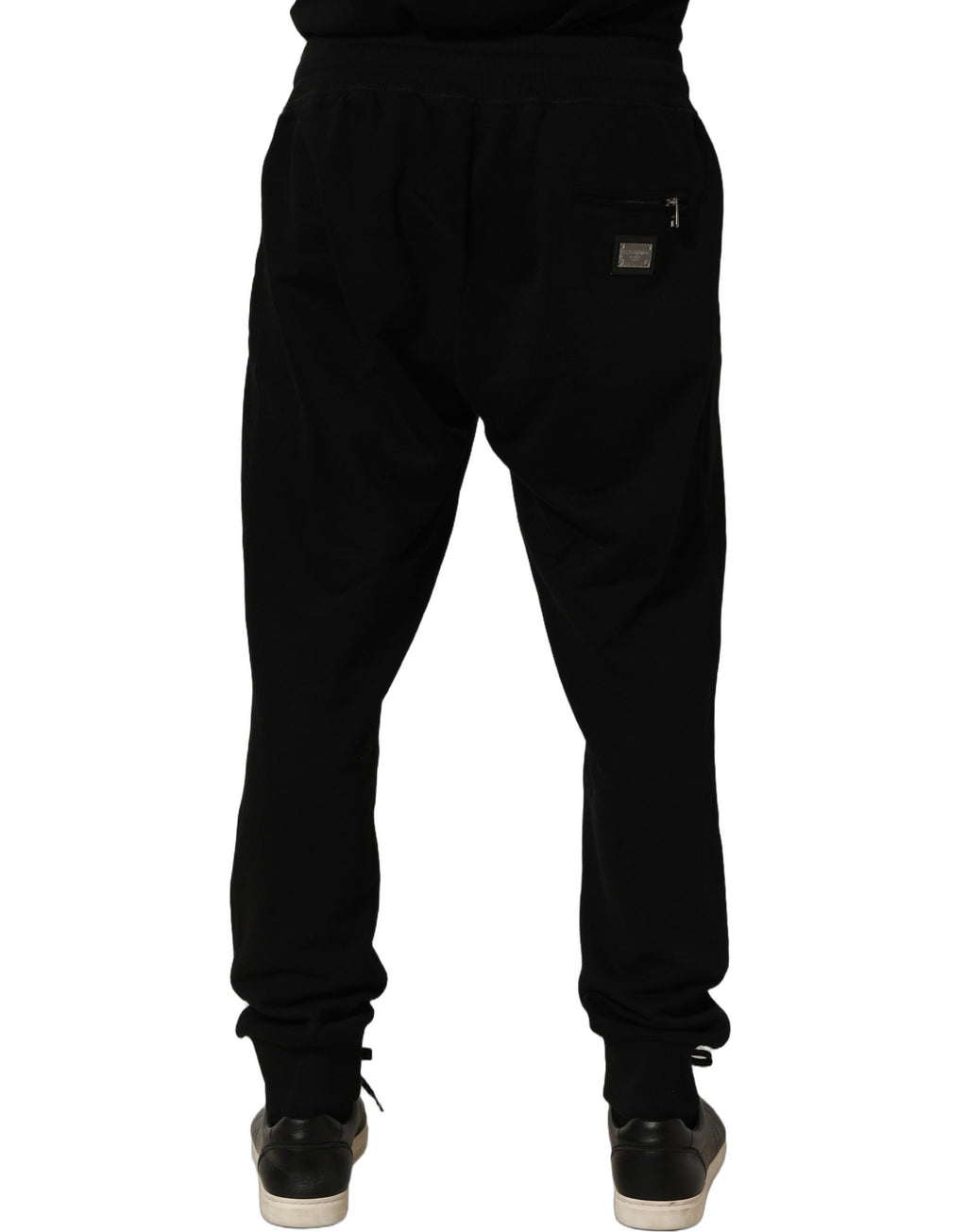 Black Cotton Logo Jogger Men Sweatpants Pants