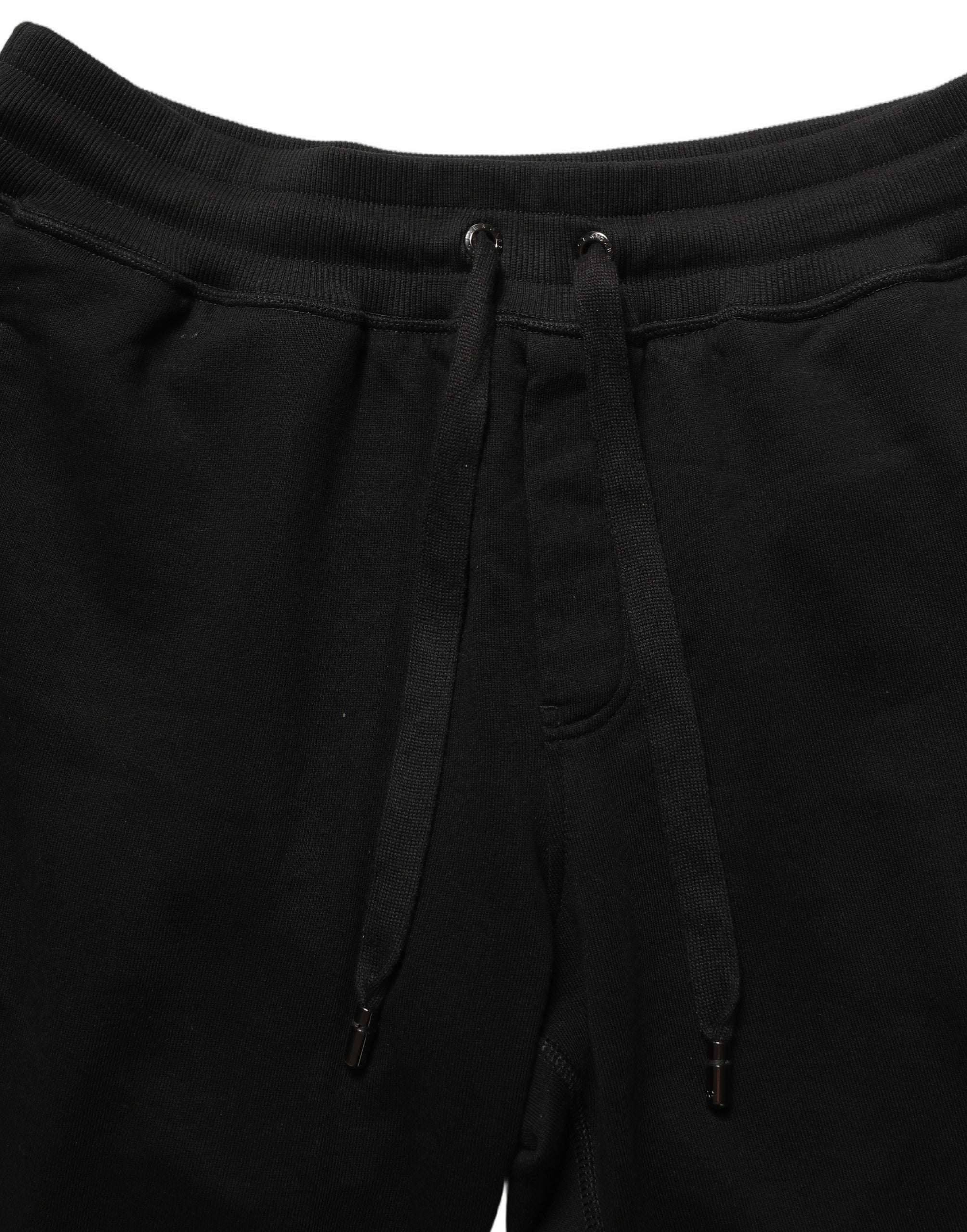 Black Cotton Logo Jogger Men Sweatpants Pants