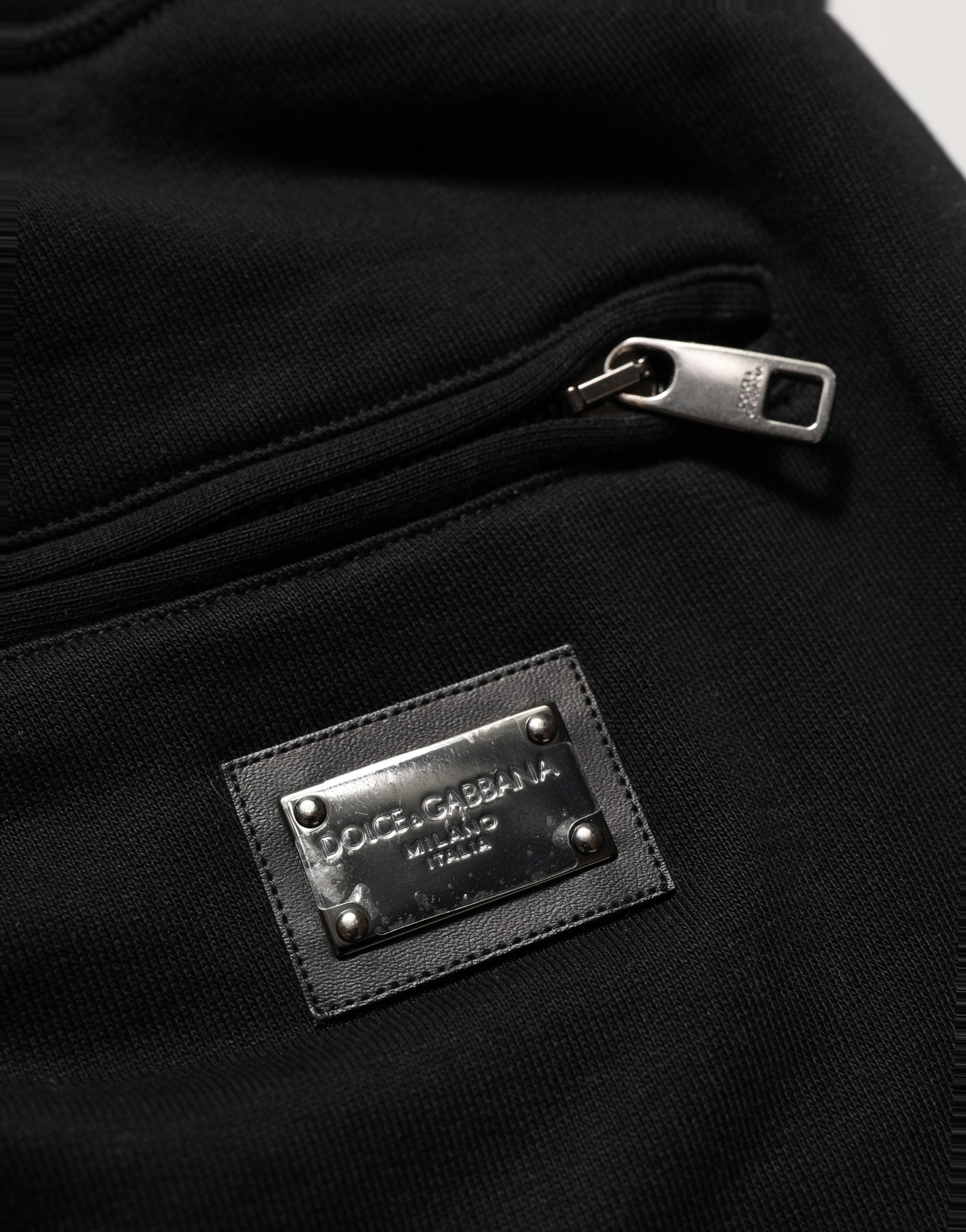 Black Cotton Logo Jogger Men Sweatpants Pants