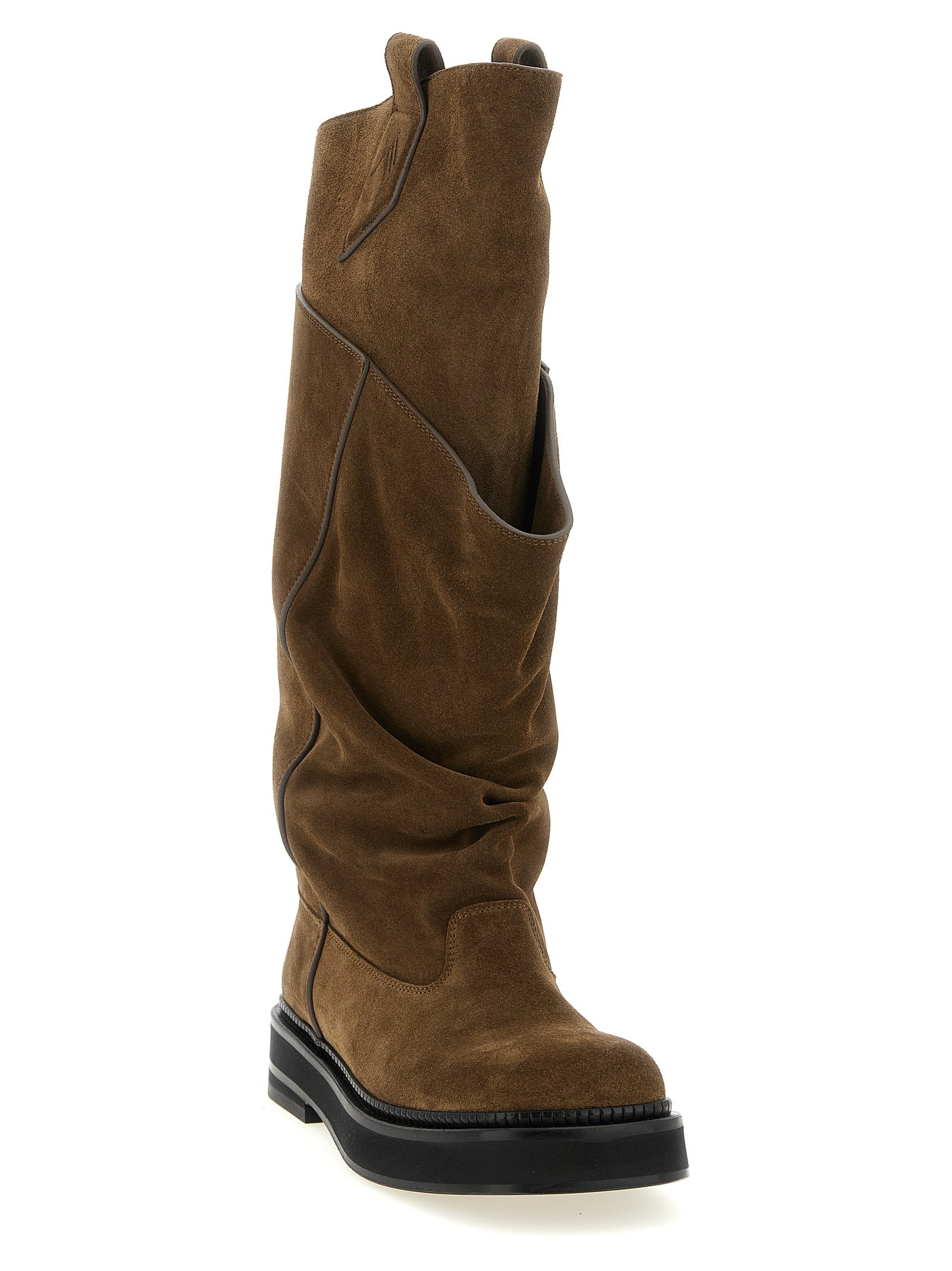 Brown Calfskin Over The Knee