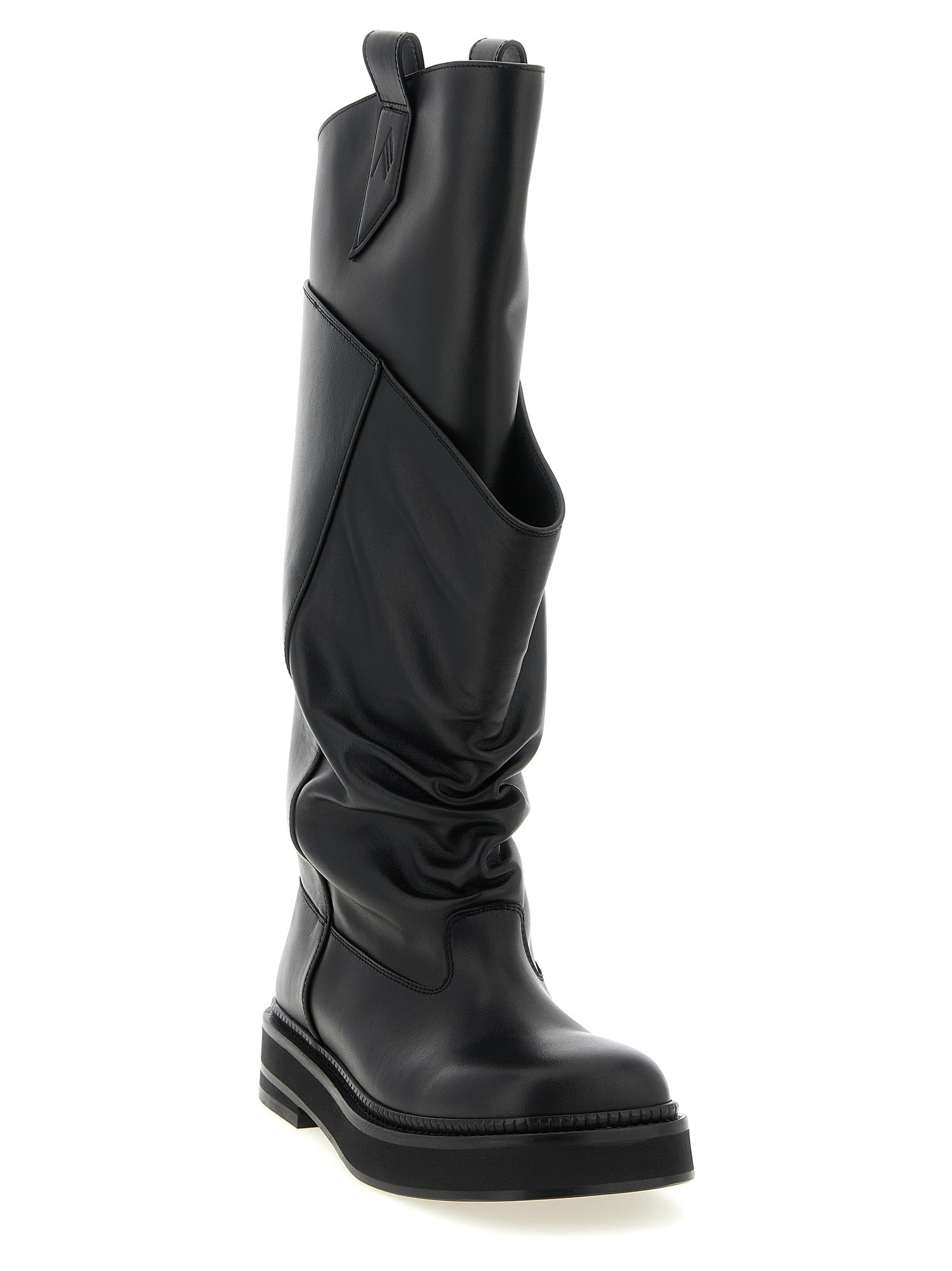 Black Calfskin Over The Knee
