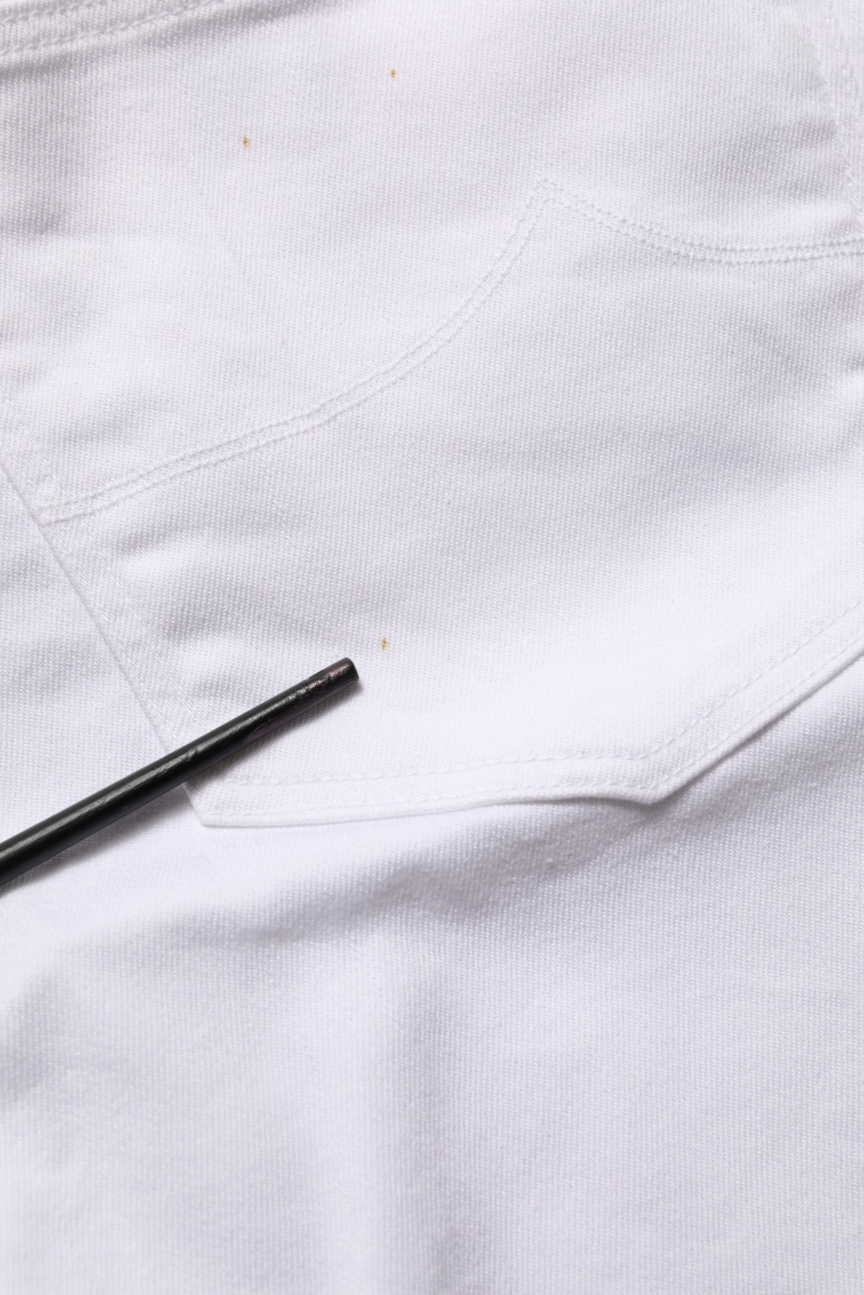 White Skinny Fit Mid Waist Men Denim Trouser Jeans