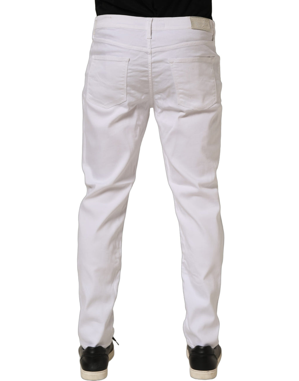 White Skinny Fit Mid Waist Men Denim Trouser Jeans