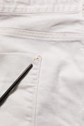 White Cotton Slim Pants Men Denim Jeans