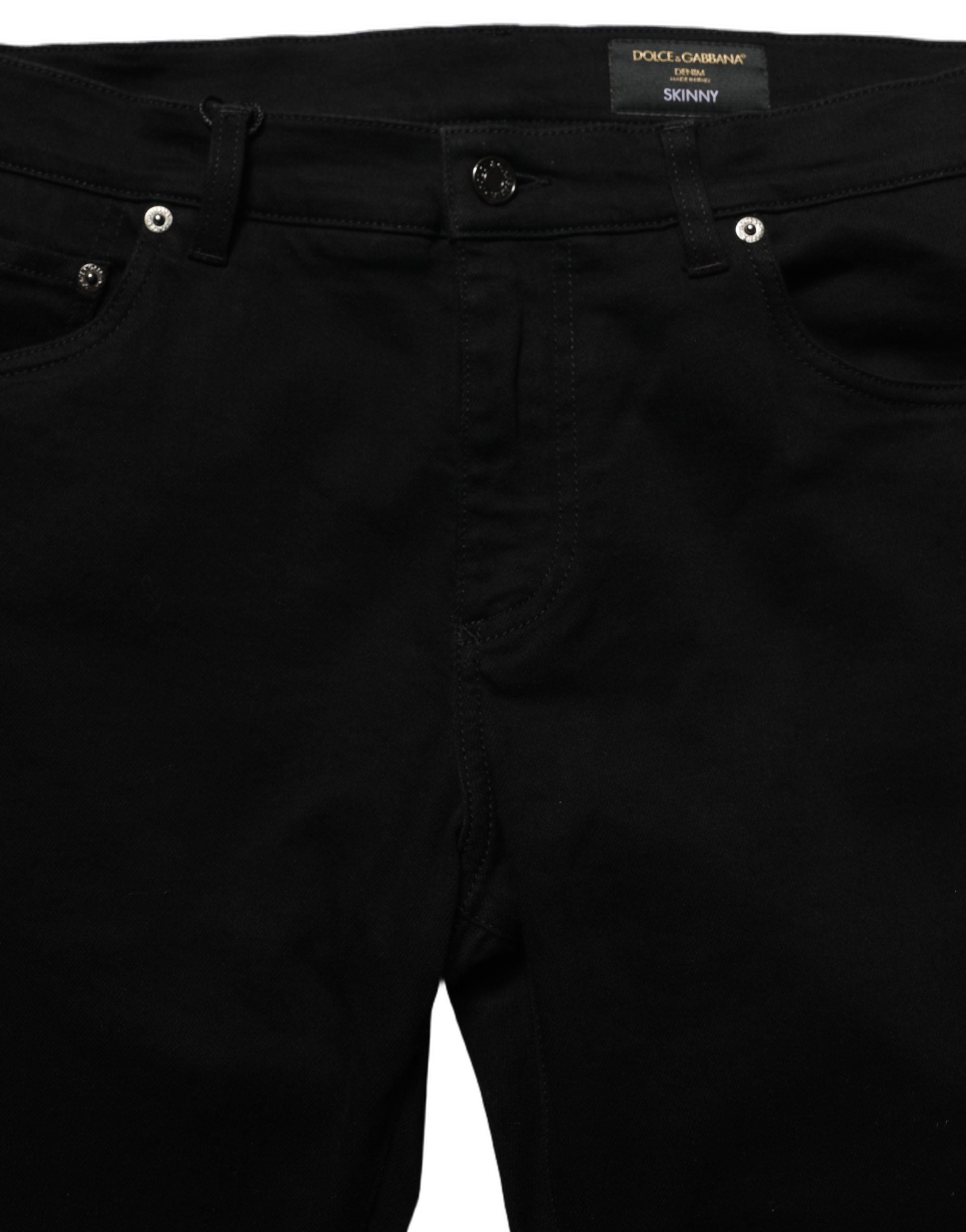 Black Cotton Stretch Skinny Denim Trouser Jeans