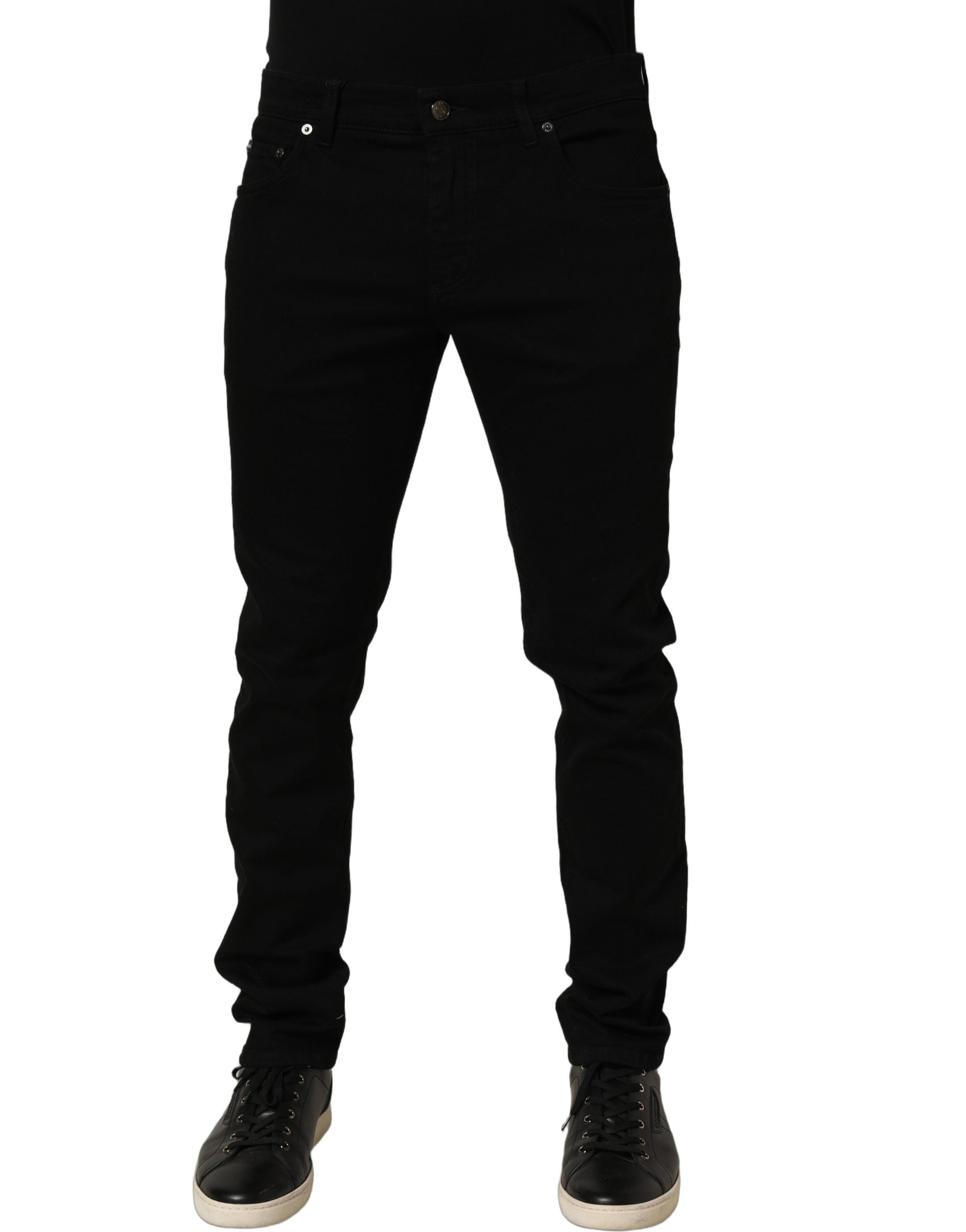 Black Cotton Stretch Skinny Denim Trouser Jeans