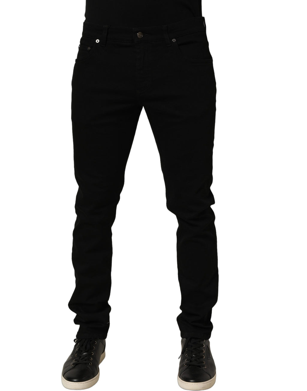 Black Cotton Stretch Skinny Denim Trouser Jeans