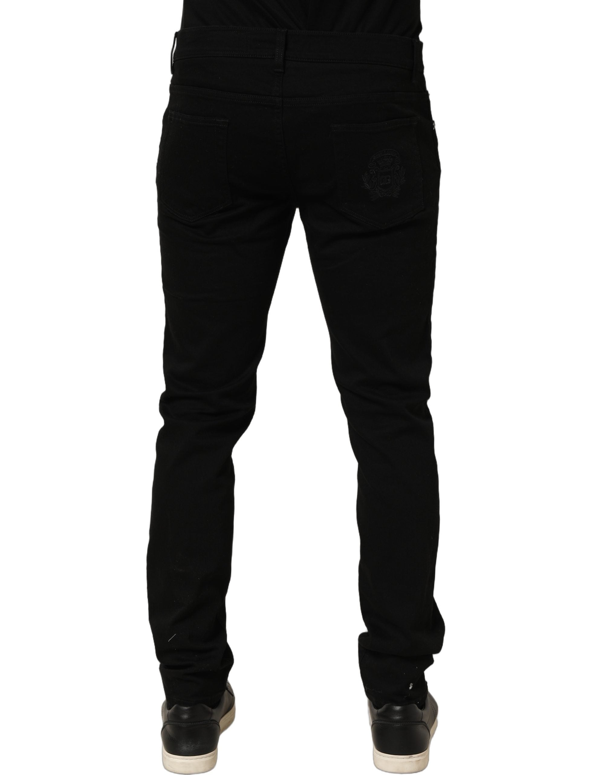 Black Cotton Stretch Skinny Denim Trouser Jeans