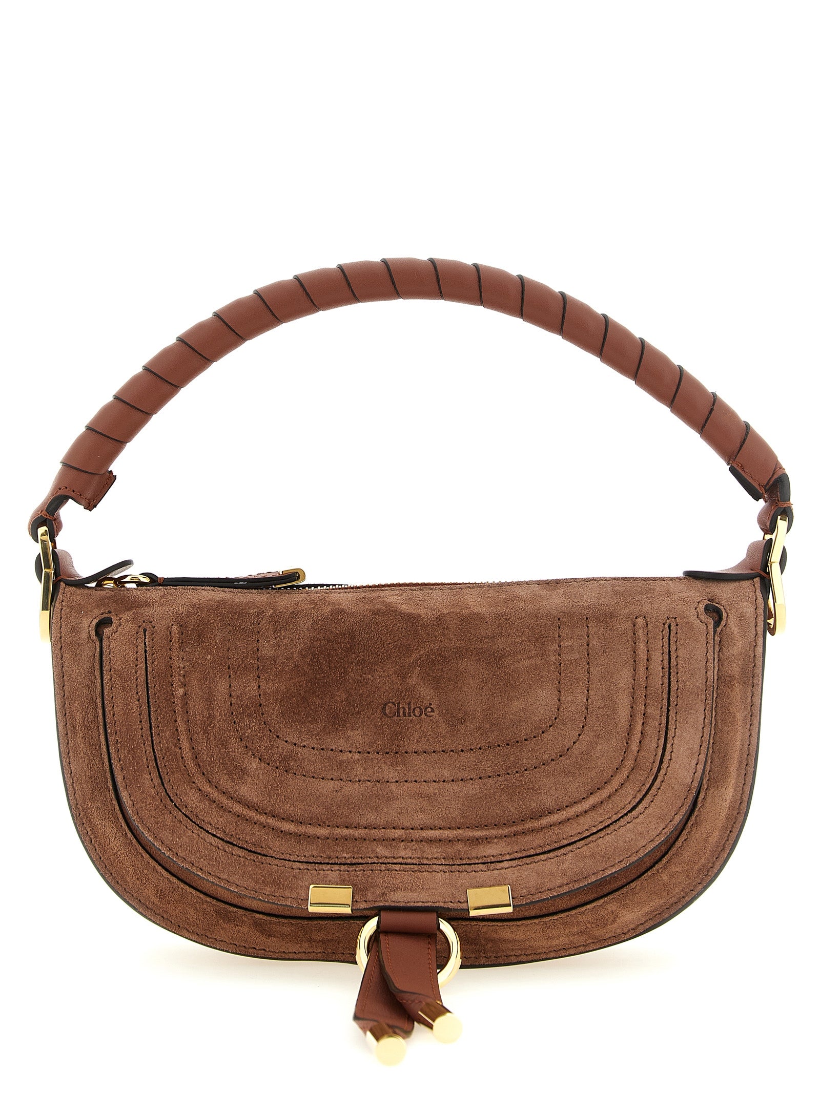 Brown Calfskin Shoulder Bag