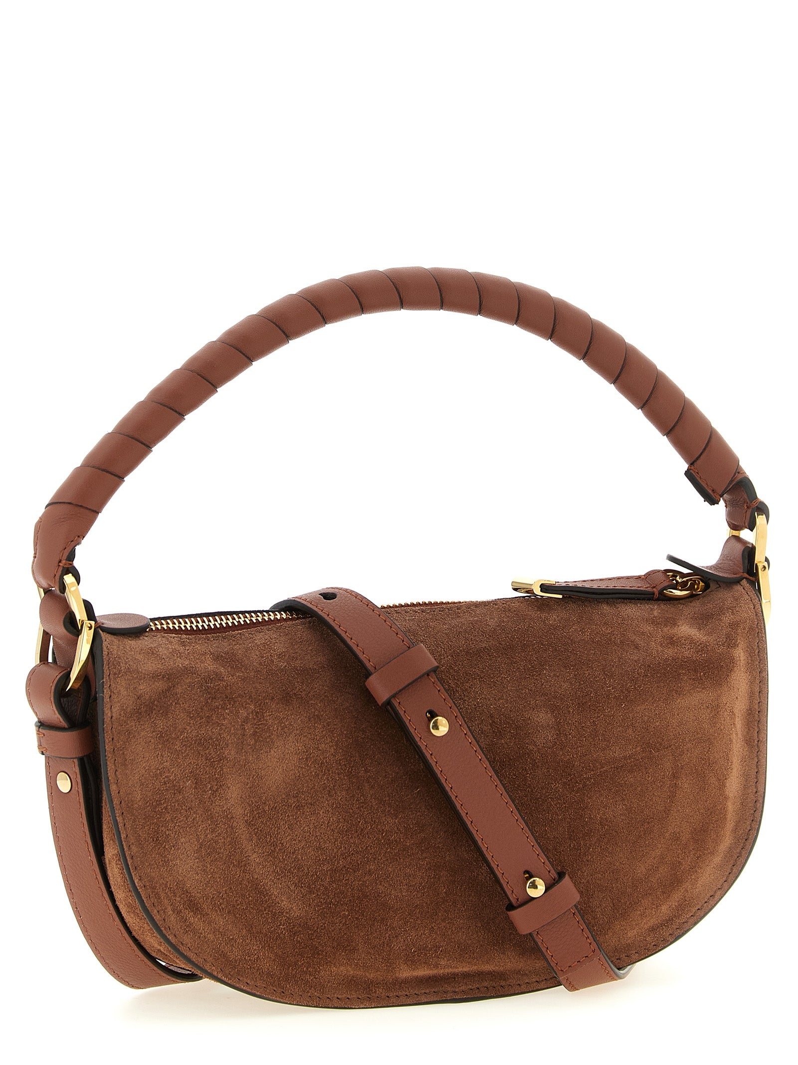 Brown Calfskin Shoulder Bag