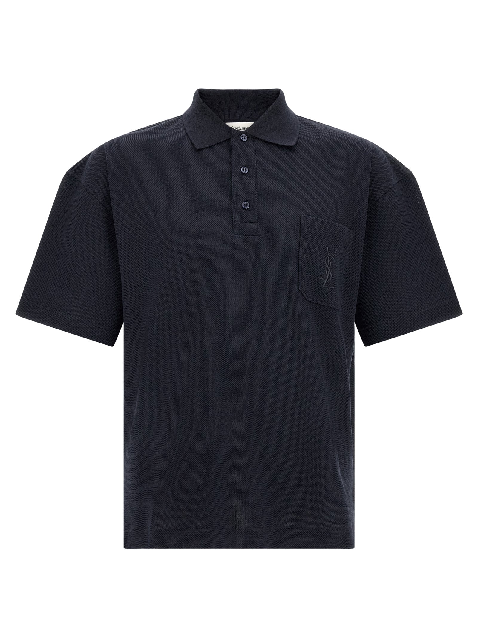 Blue Cotton Polo Shirt