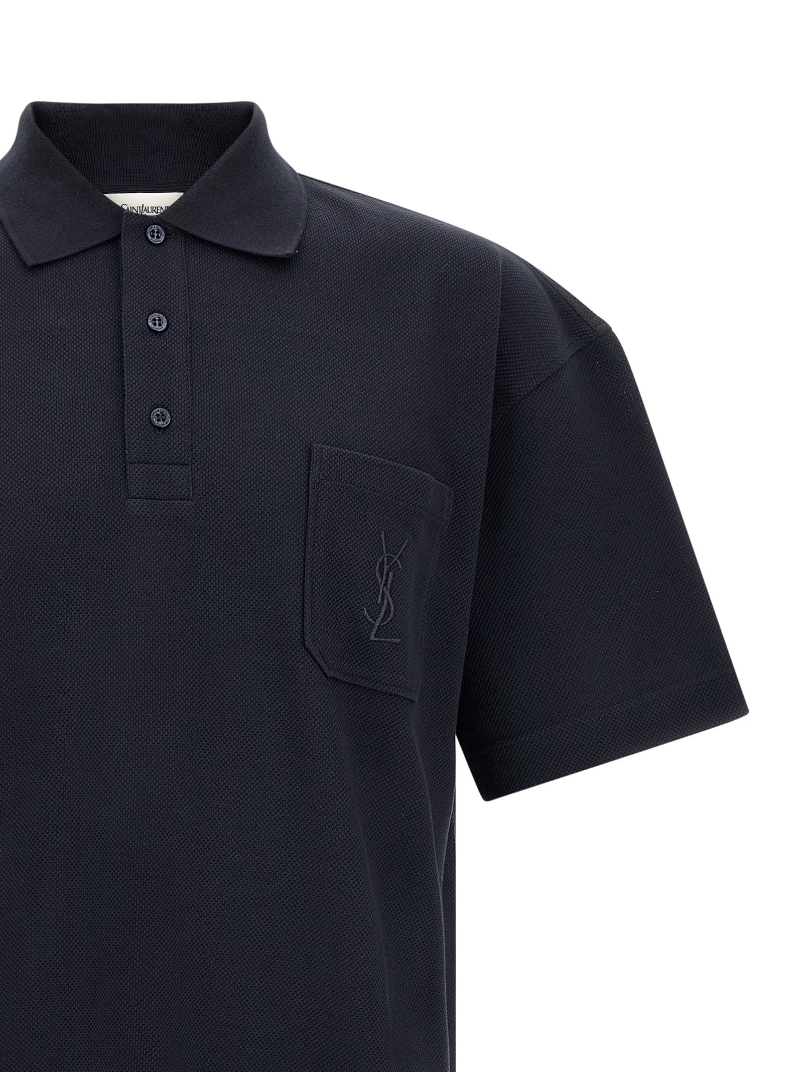 Blue Cotton Polo Shirt