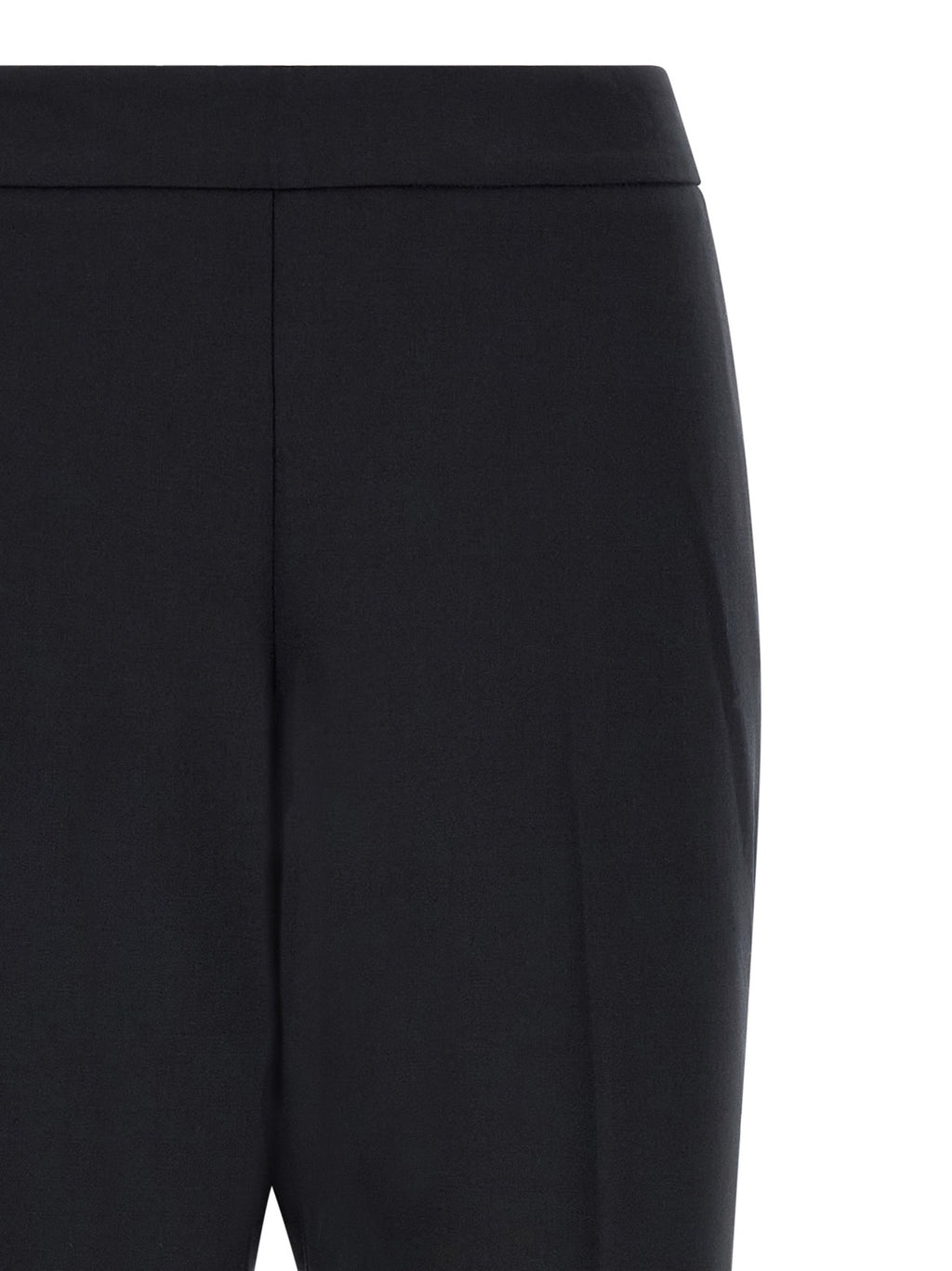 Black Polyester Cropped Pants