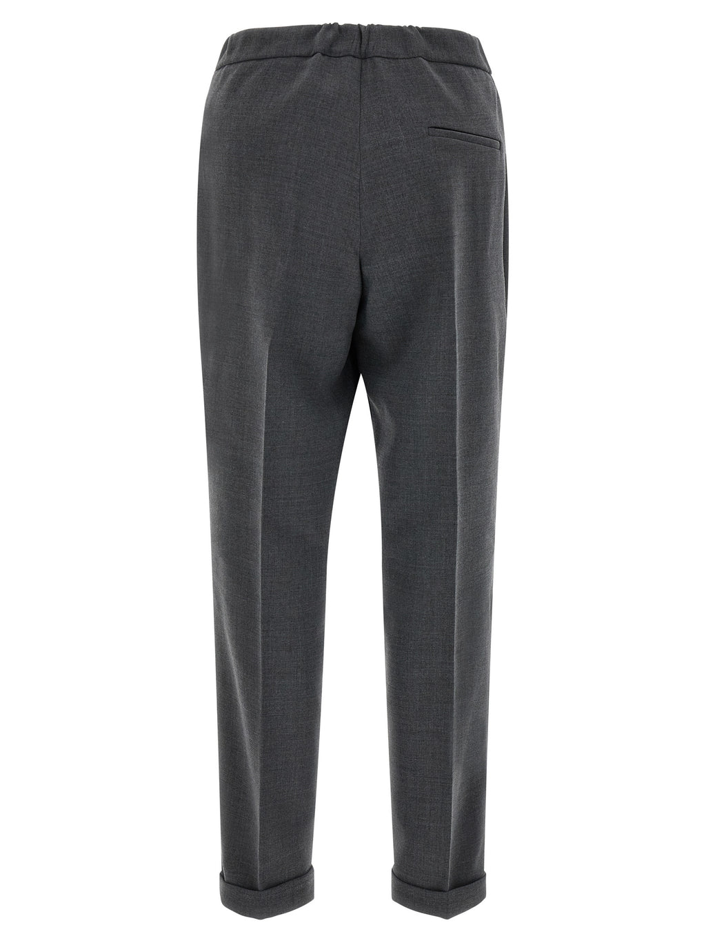 Gray Polyester Cropped Pants