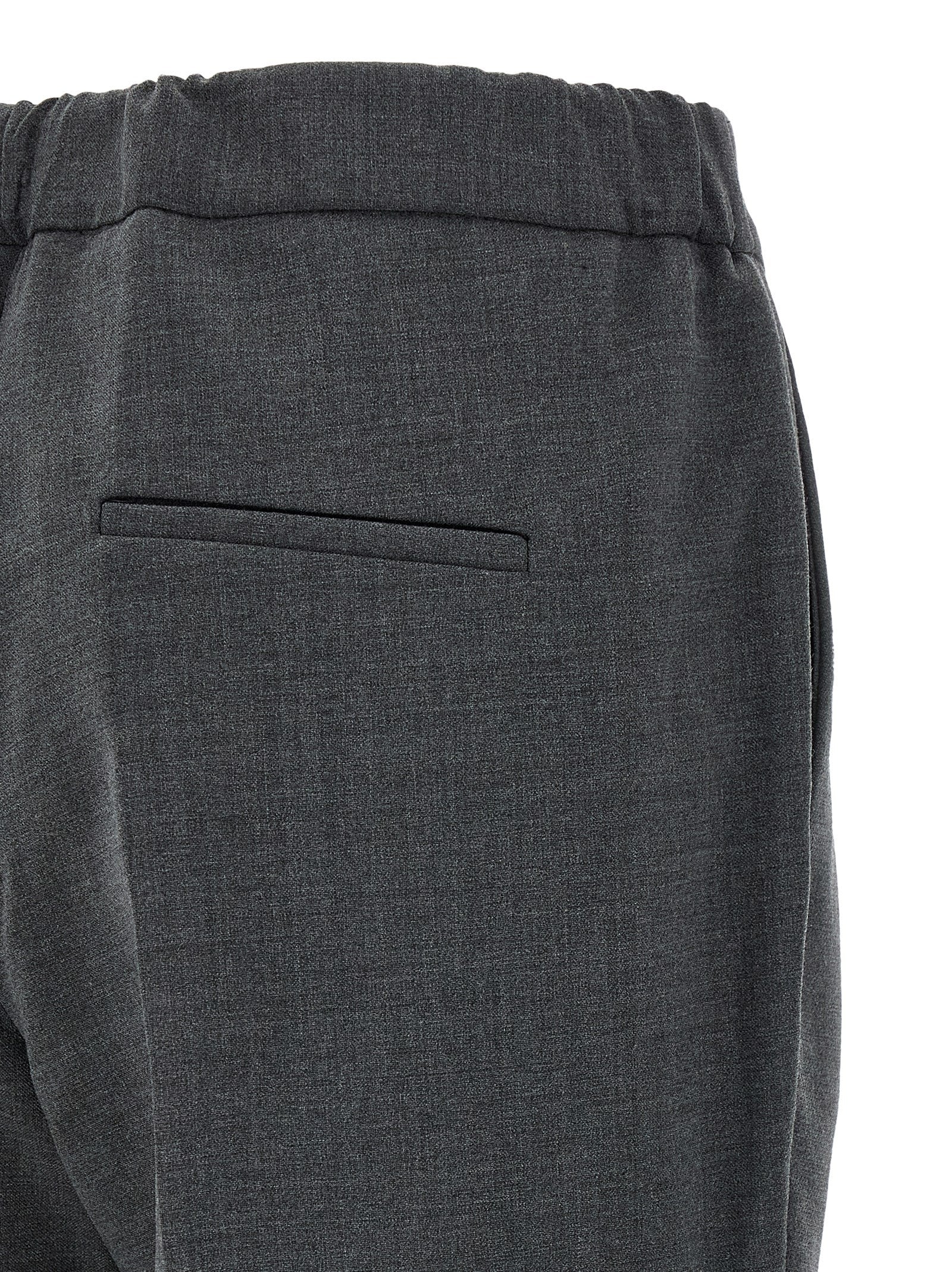 Gray Polyester Cropped Pants