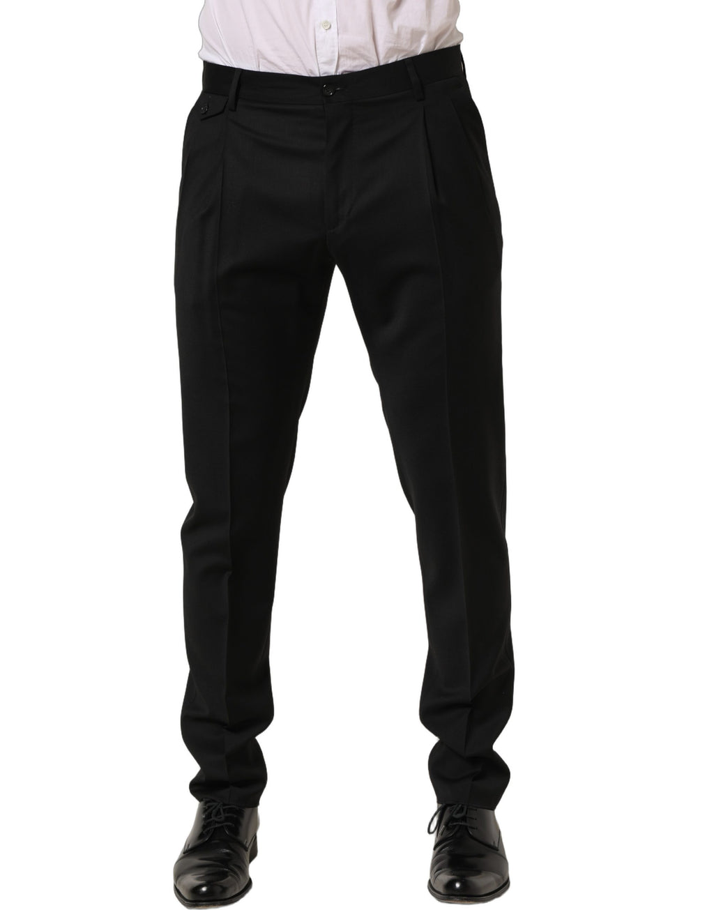 Black Wool Stretch Formal Dress Trouser