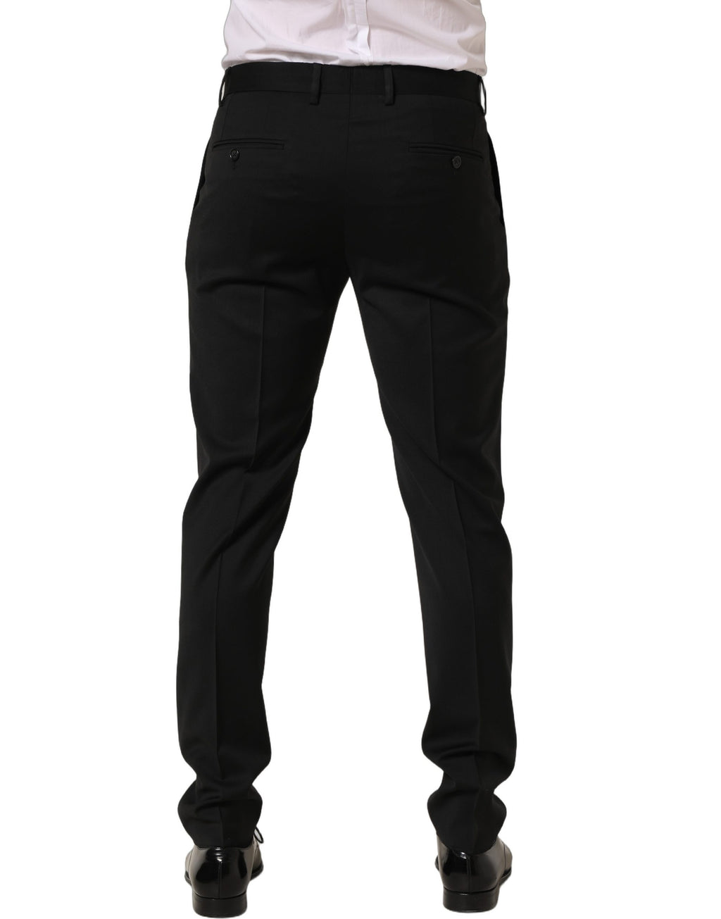 Black Wool Stretch Formal Dress Trouser