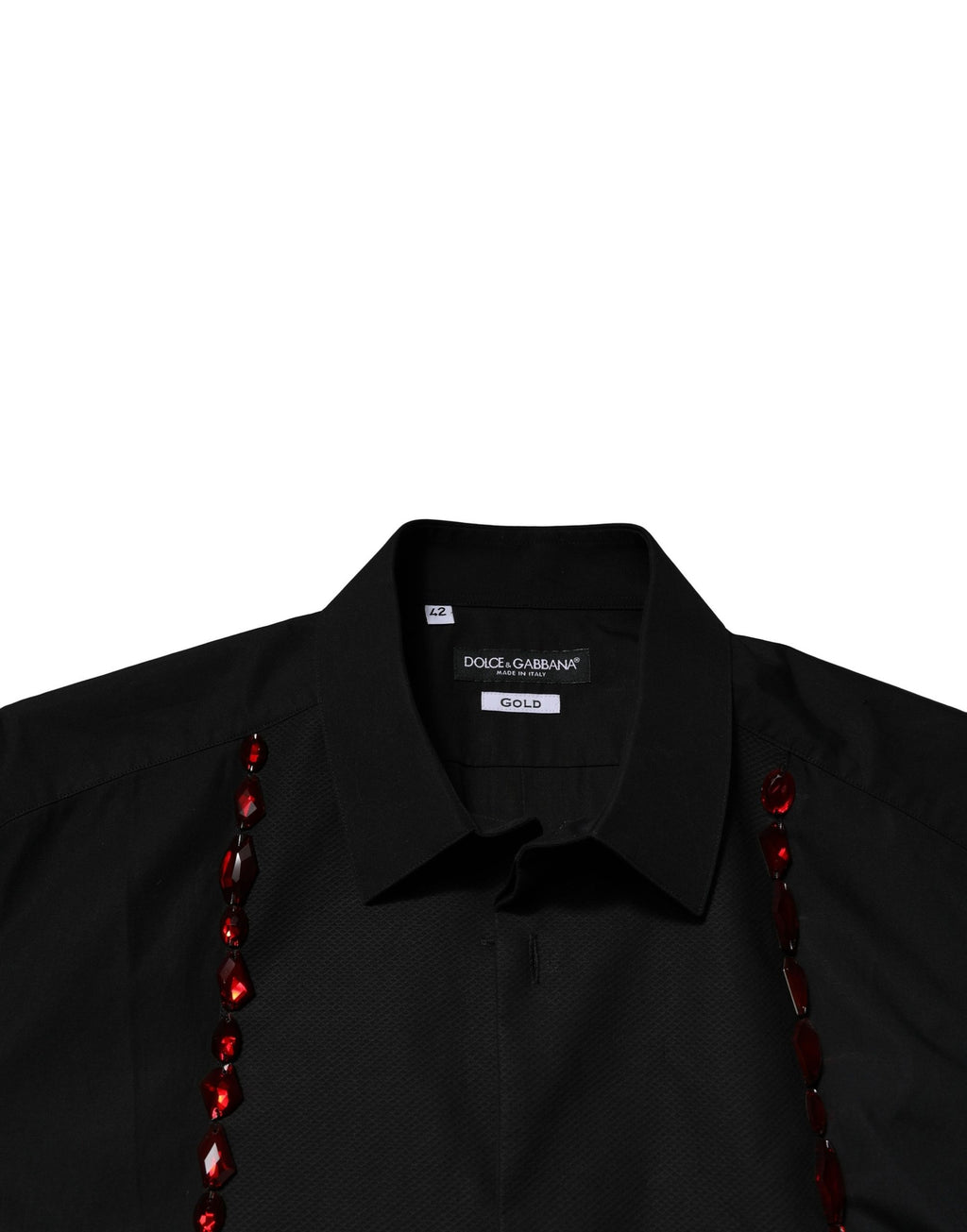 Black Crystal Embellished GOLD Dress Shirt