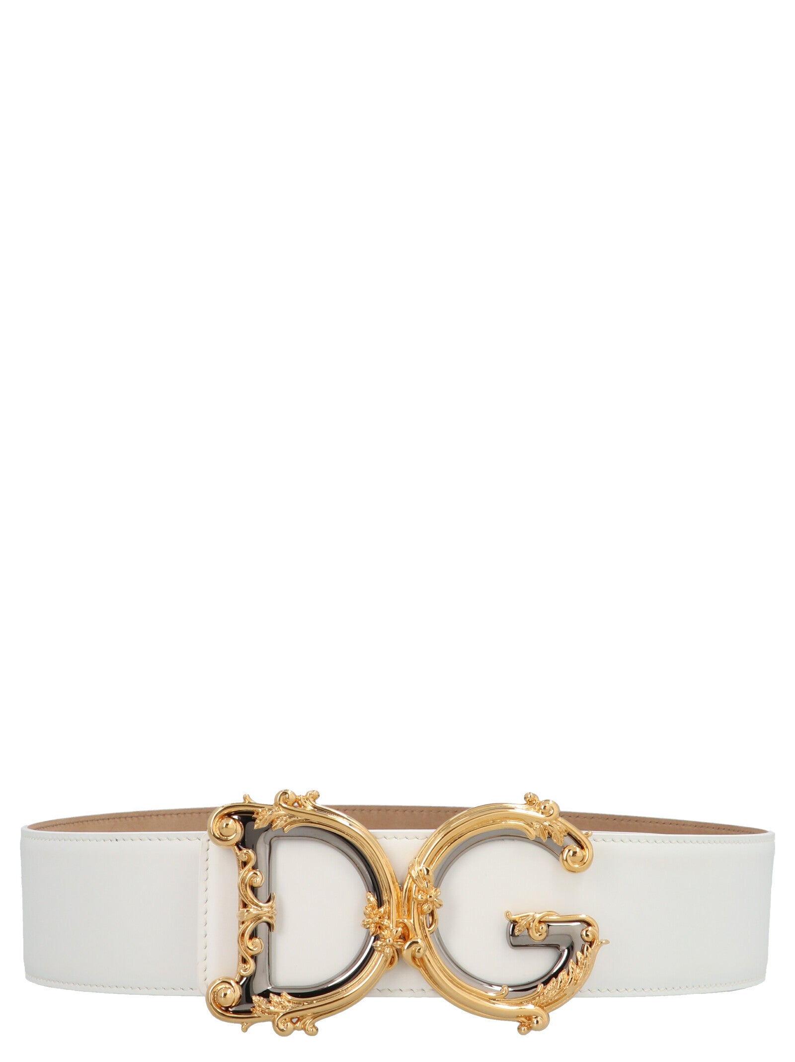 White Calfskin High-Waist Belt