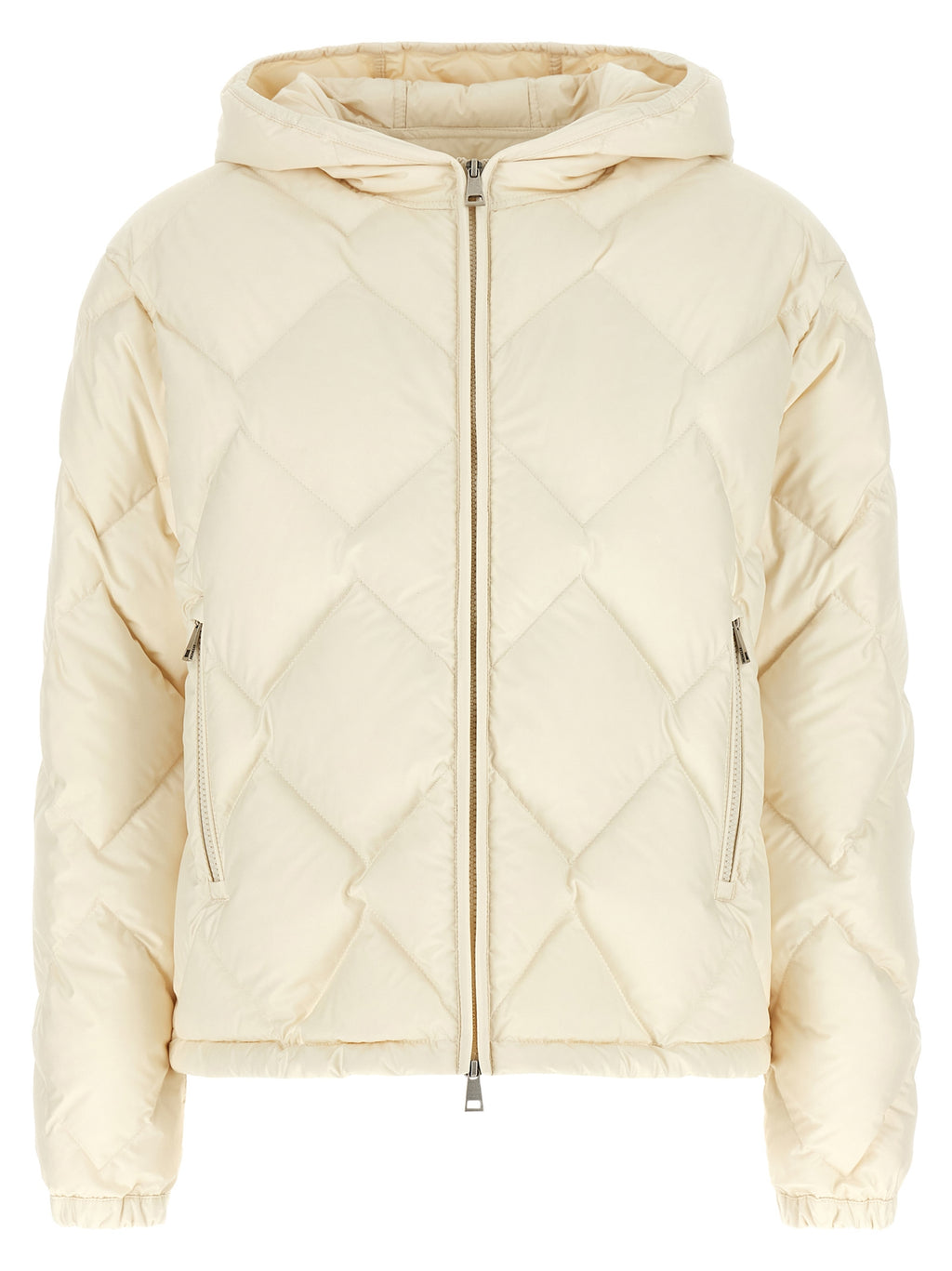 White Polyester Full-Length Jacket