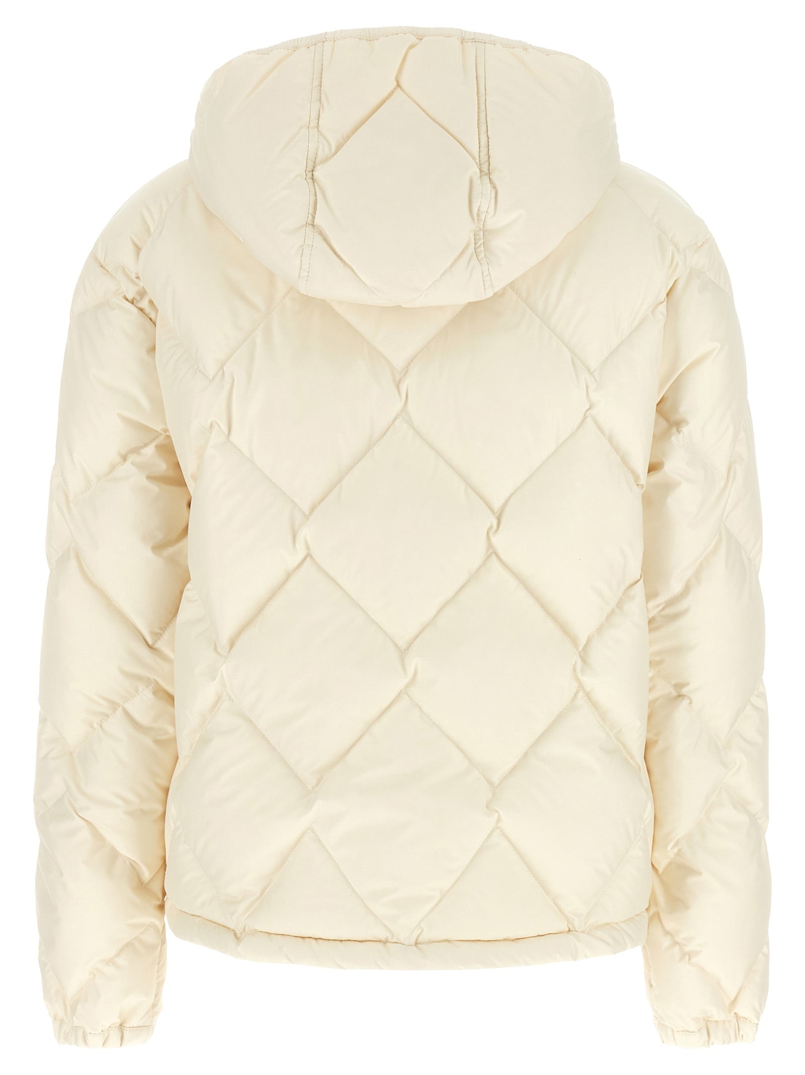 White Polyester Full-Length Jacket