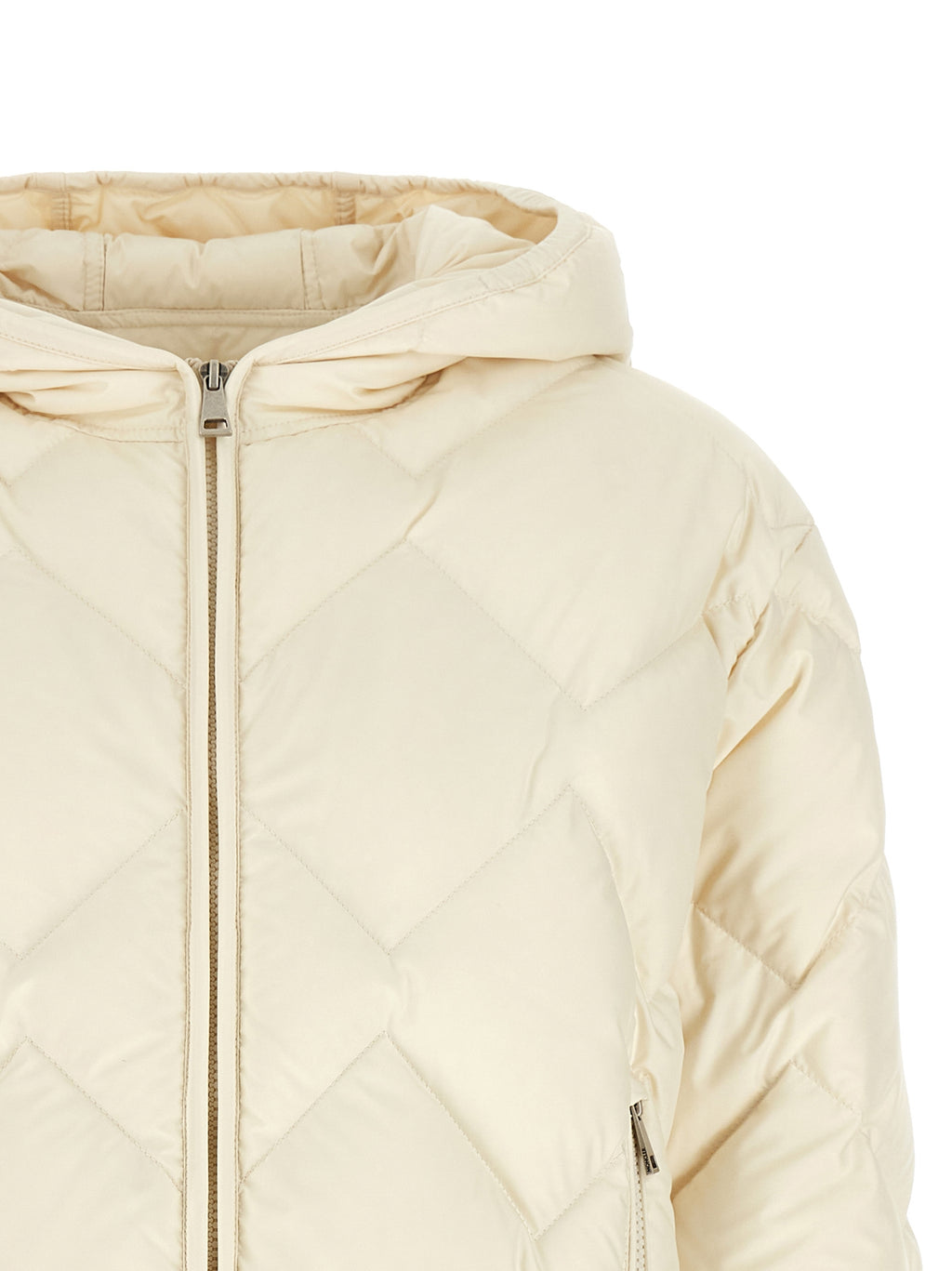 White Polyester Full-Length Jacket