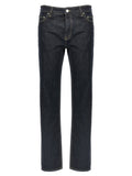 Blue Cotton Tapered Jeans
