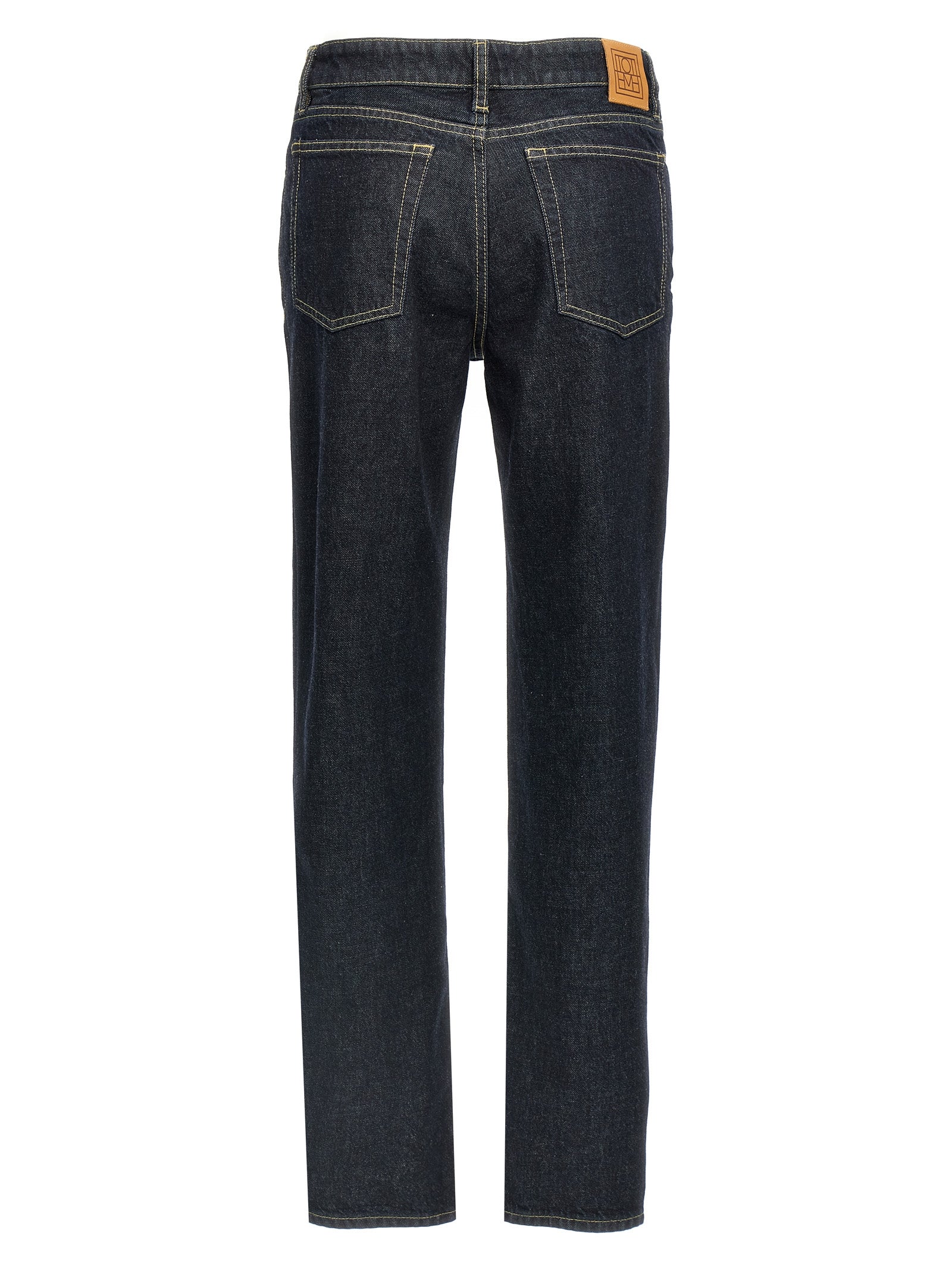 Blue Cotton Tapered Jeans
