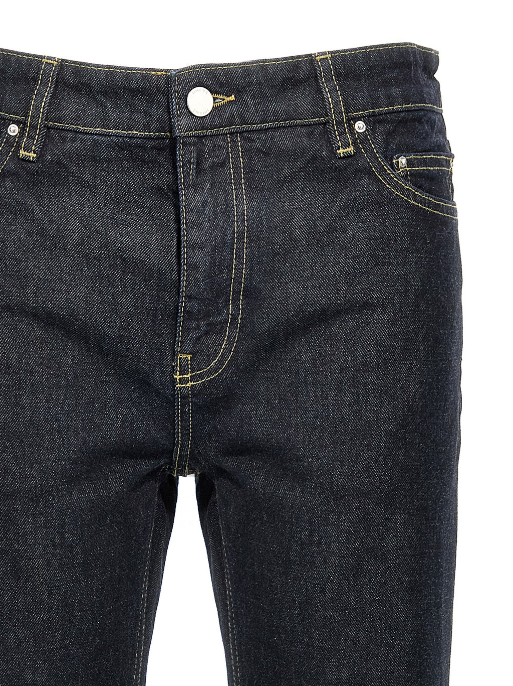 Blue Cotton Tapered Jeans