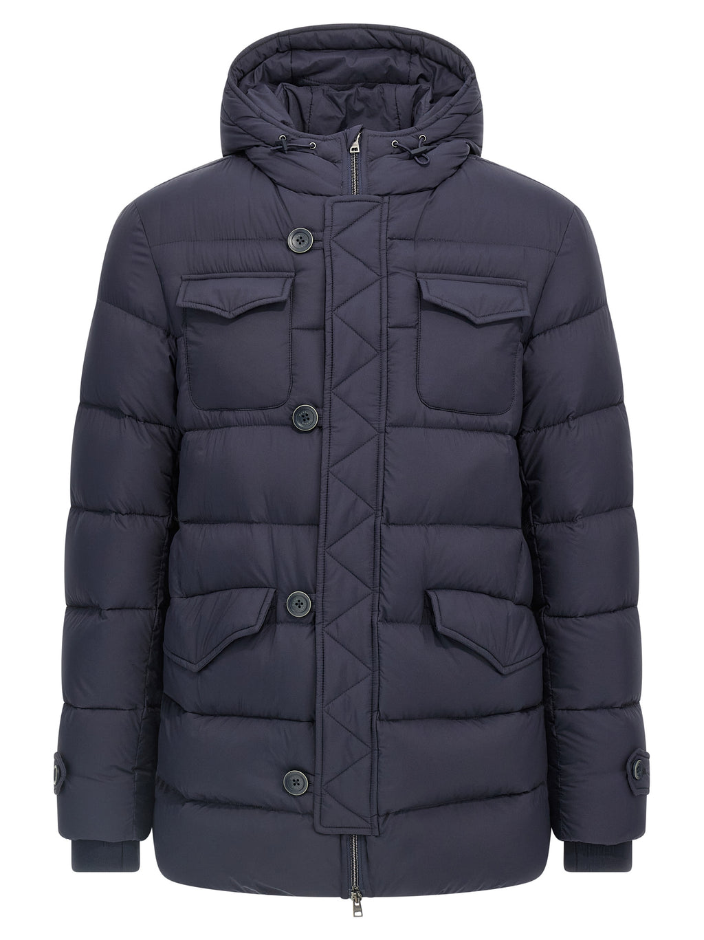 Blue Polyamide Full-Length Jacket