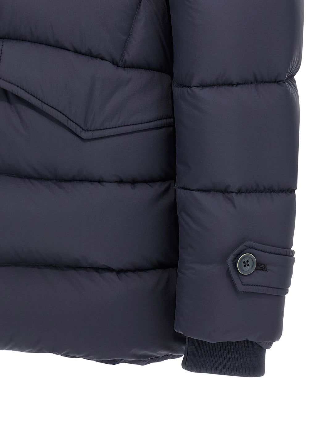 Blue Polyamide Full-Length Jacket