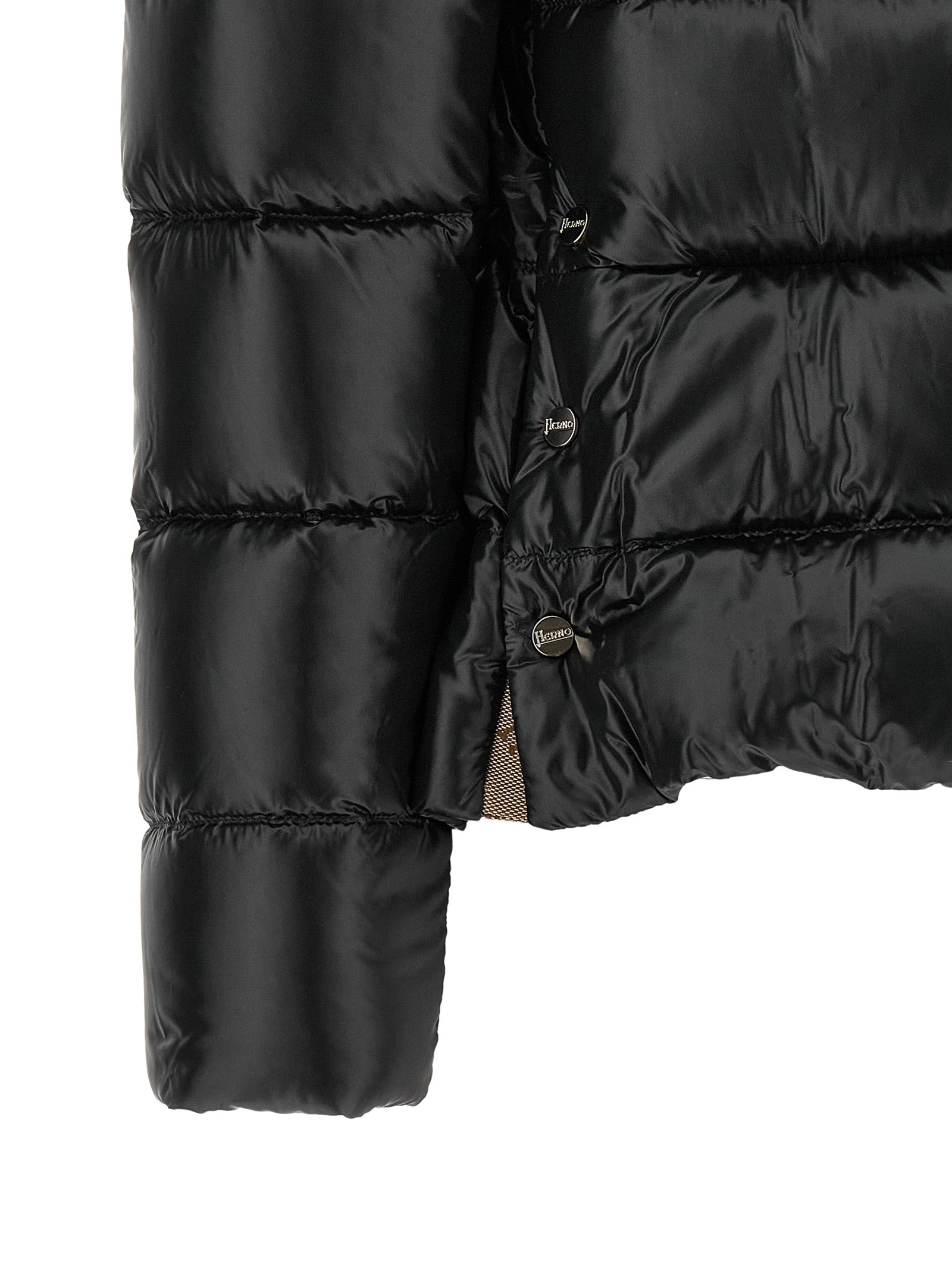 Black Polyamide Full-Length Jacket