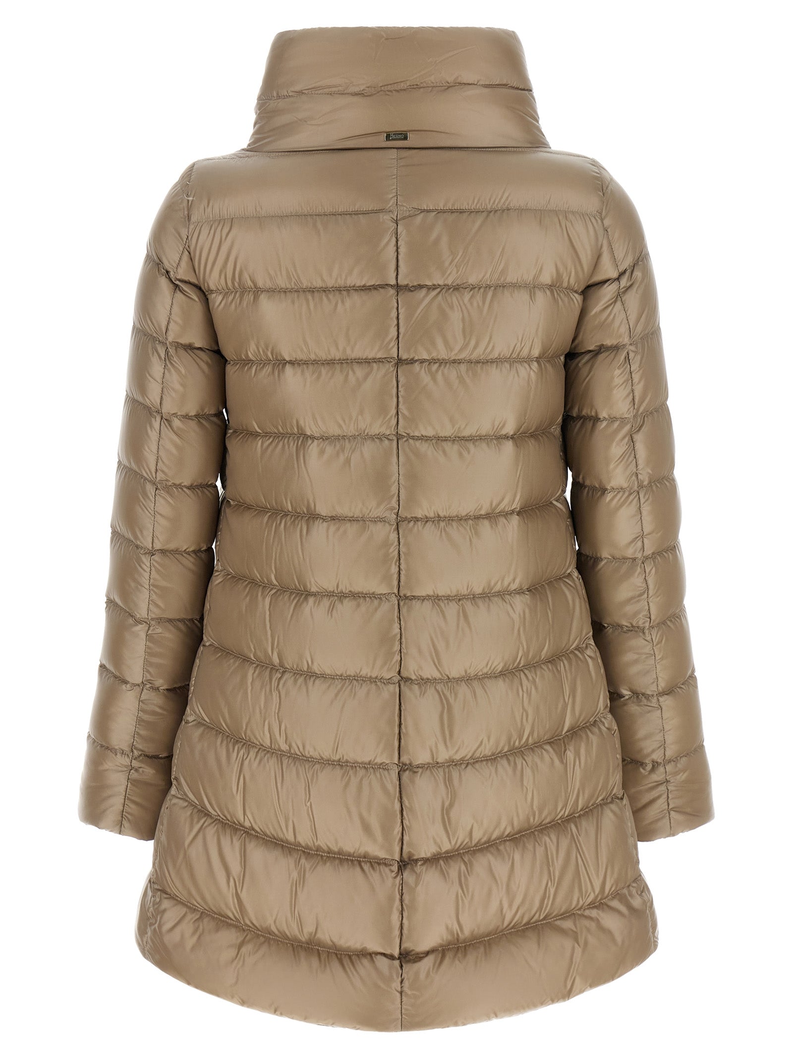 Beige Polyamide Full-Length Jacket