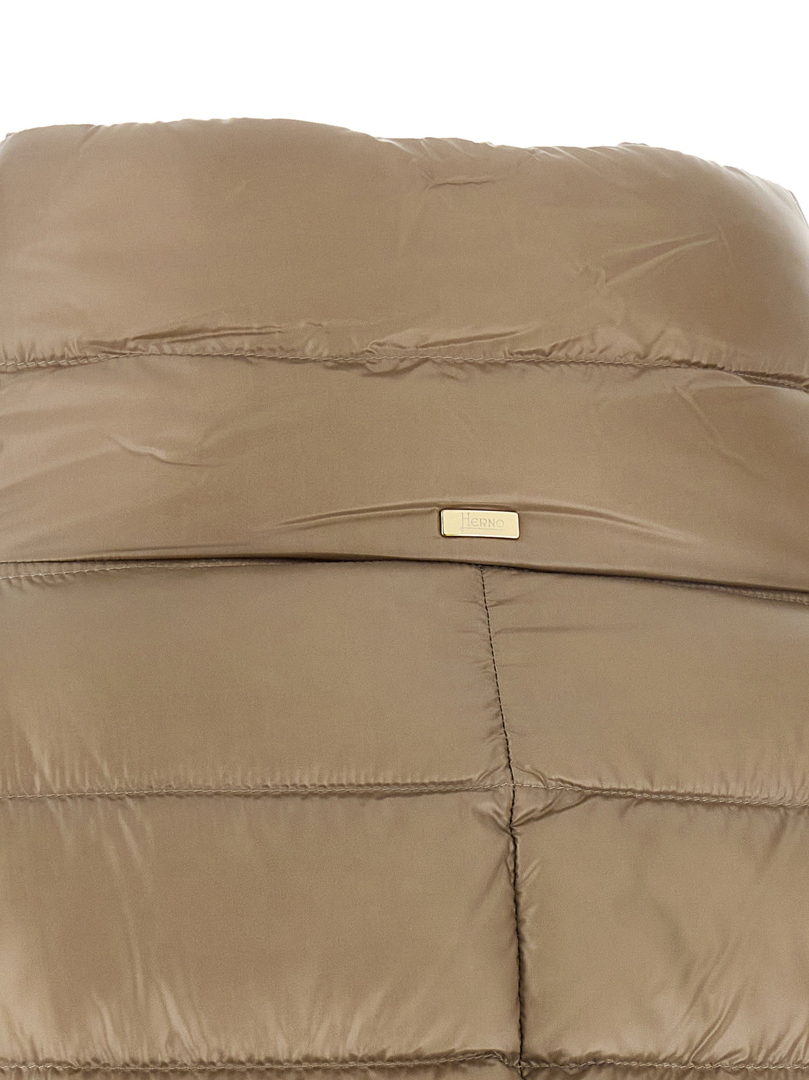 Beige Polyamide Full-Length Jacket