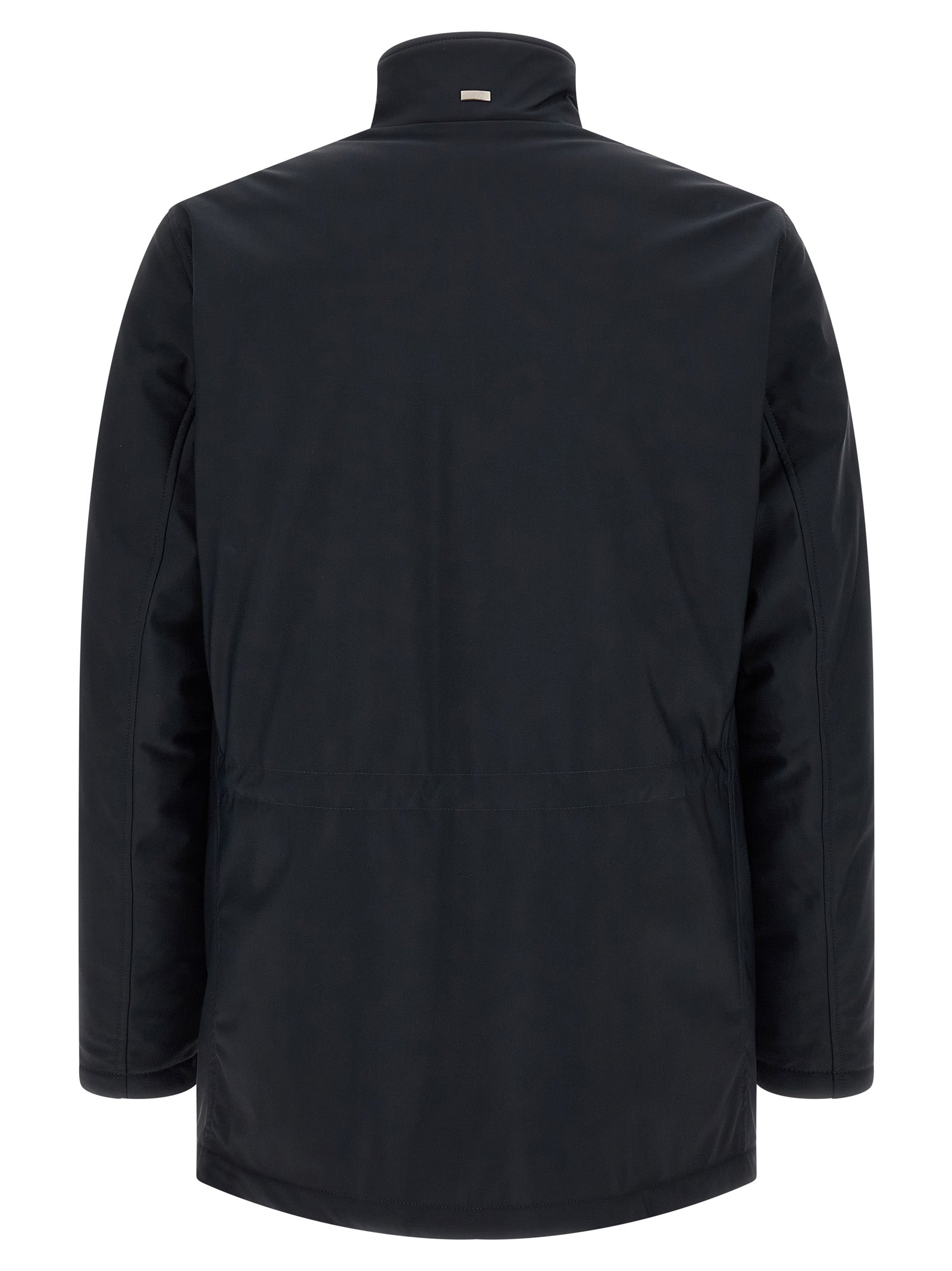 Blue Polyamide Full-Length Jacket