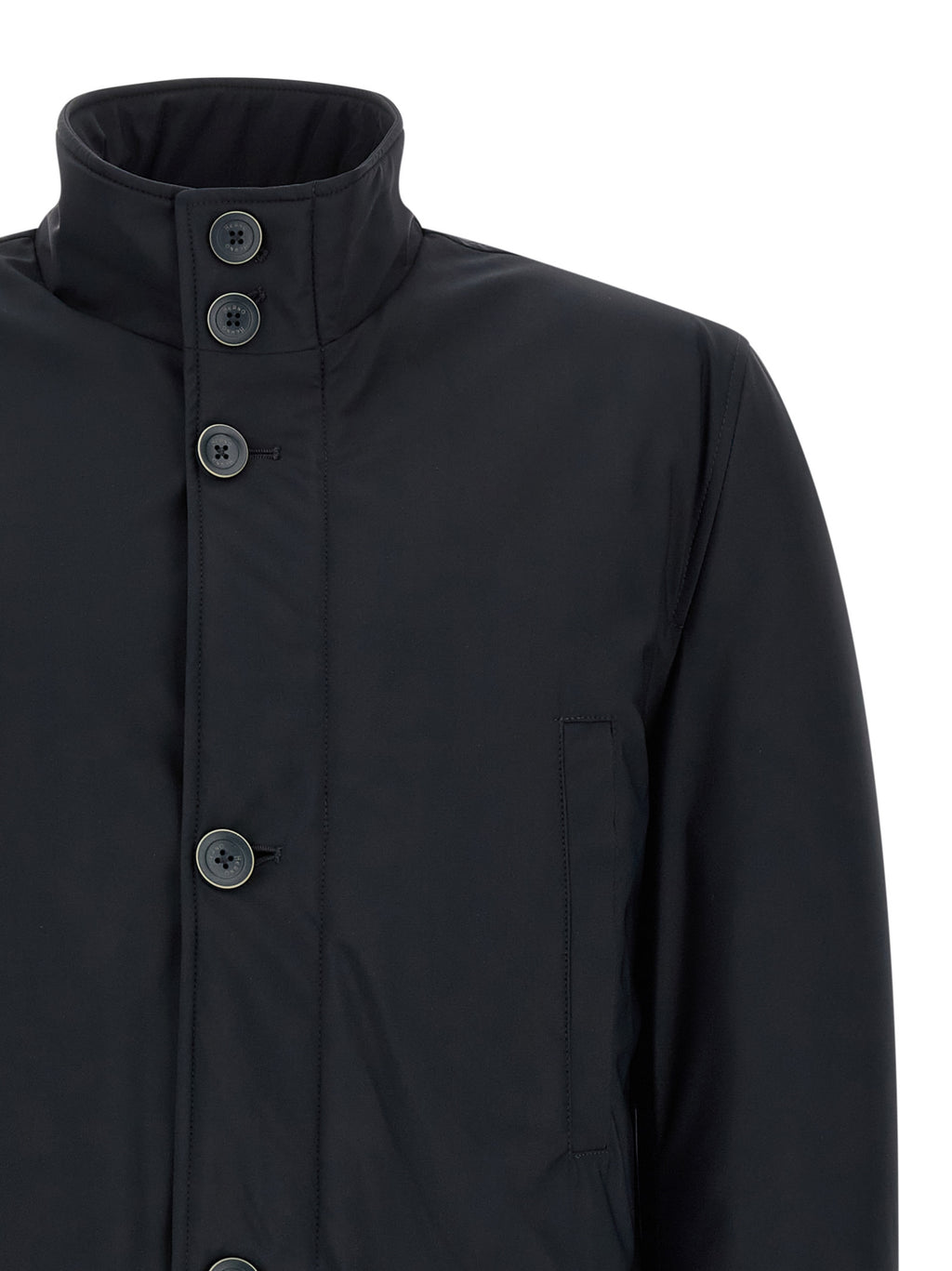 Blue Polyamide Full-Length Jacket