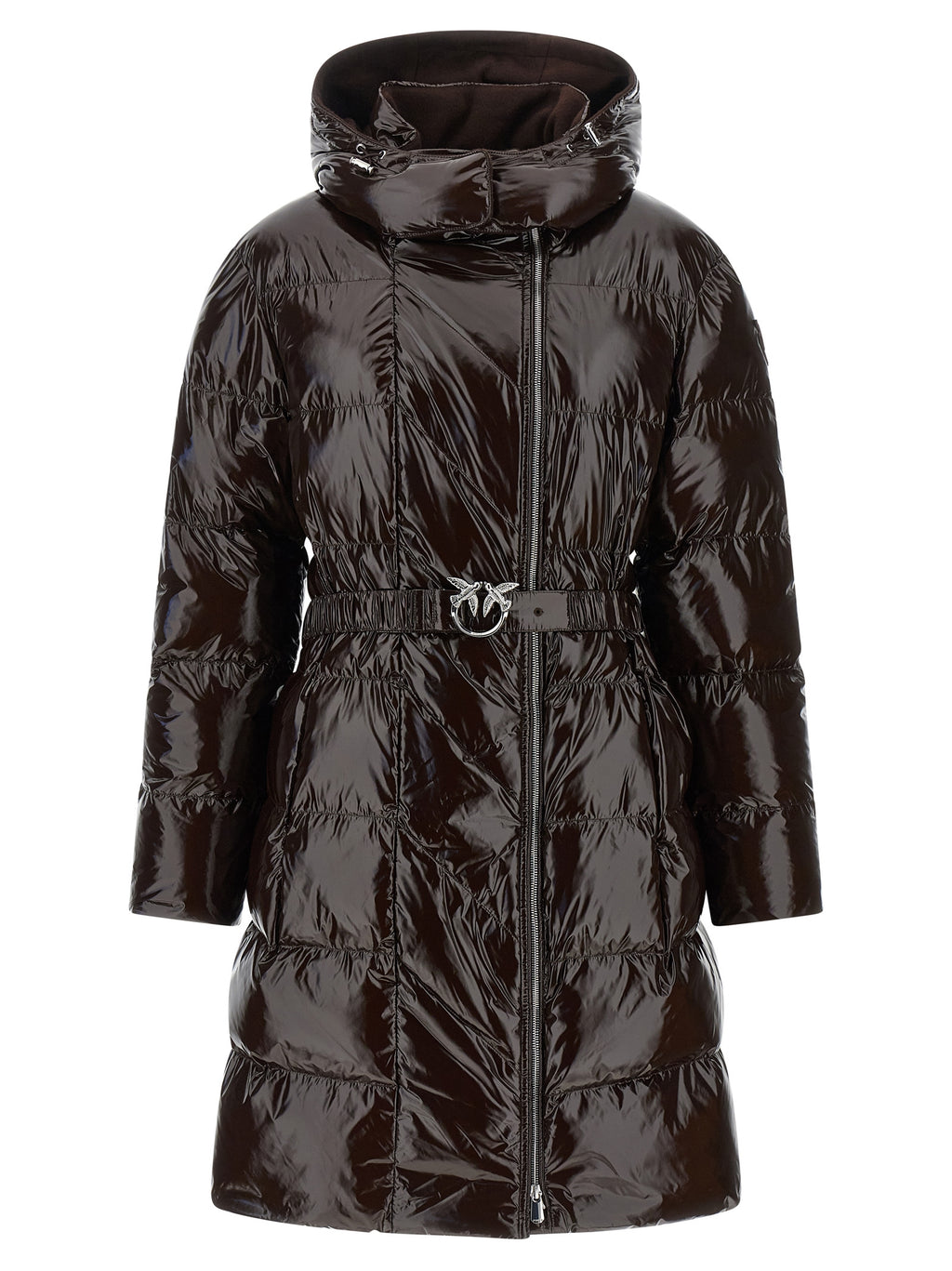 Brown Polyamide Full-Length Jacket