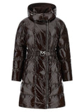 Brown Polyamide Full-Length Jacket