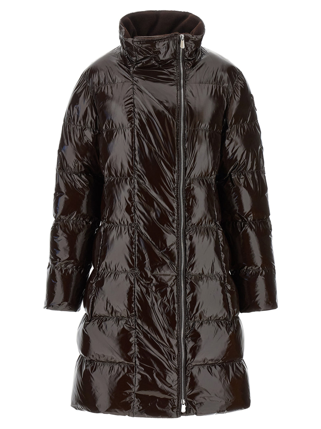 Brown Polyamide Full-Length Jacket