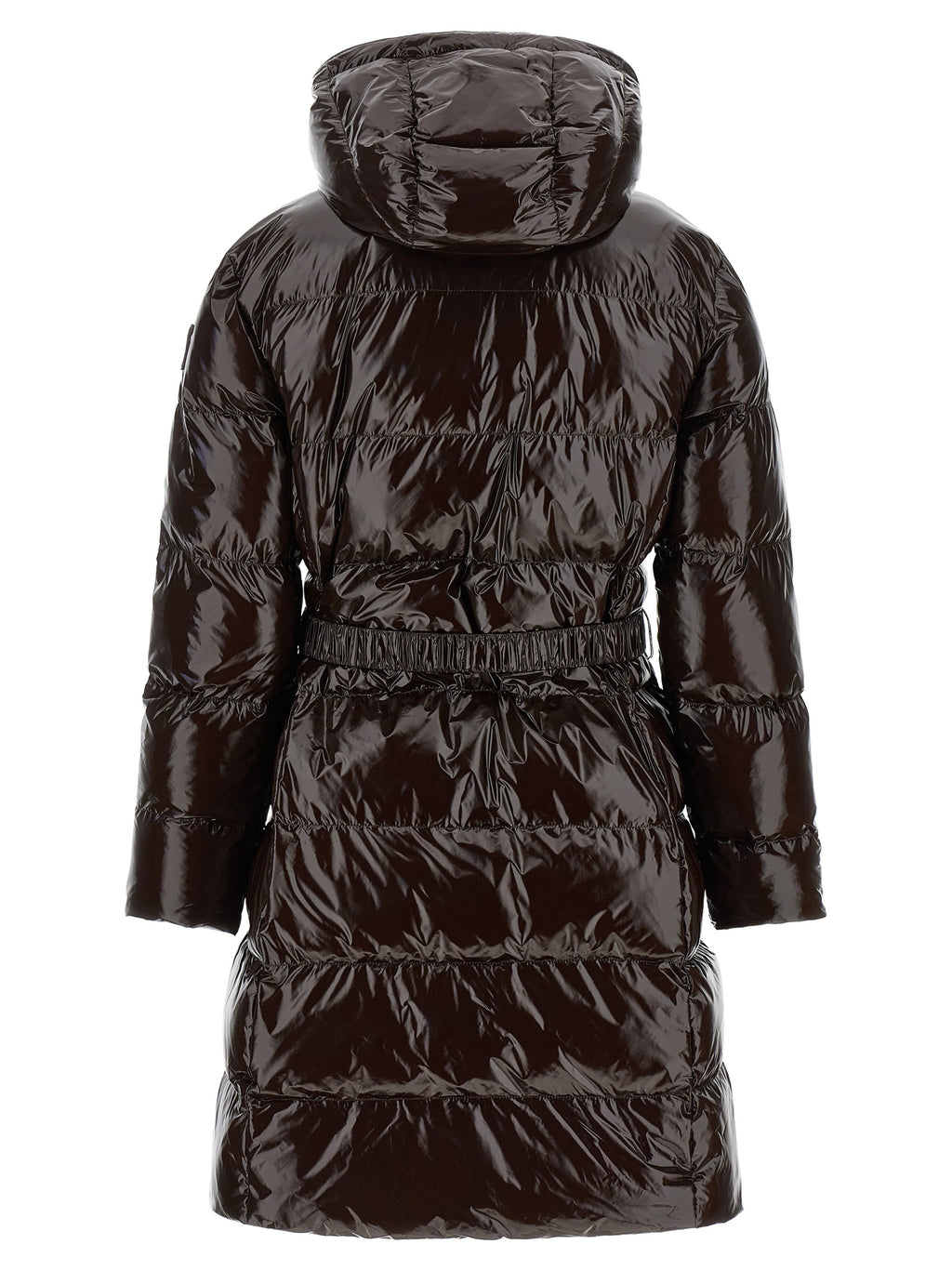 Brown Polyamide Full-Length Jacket